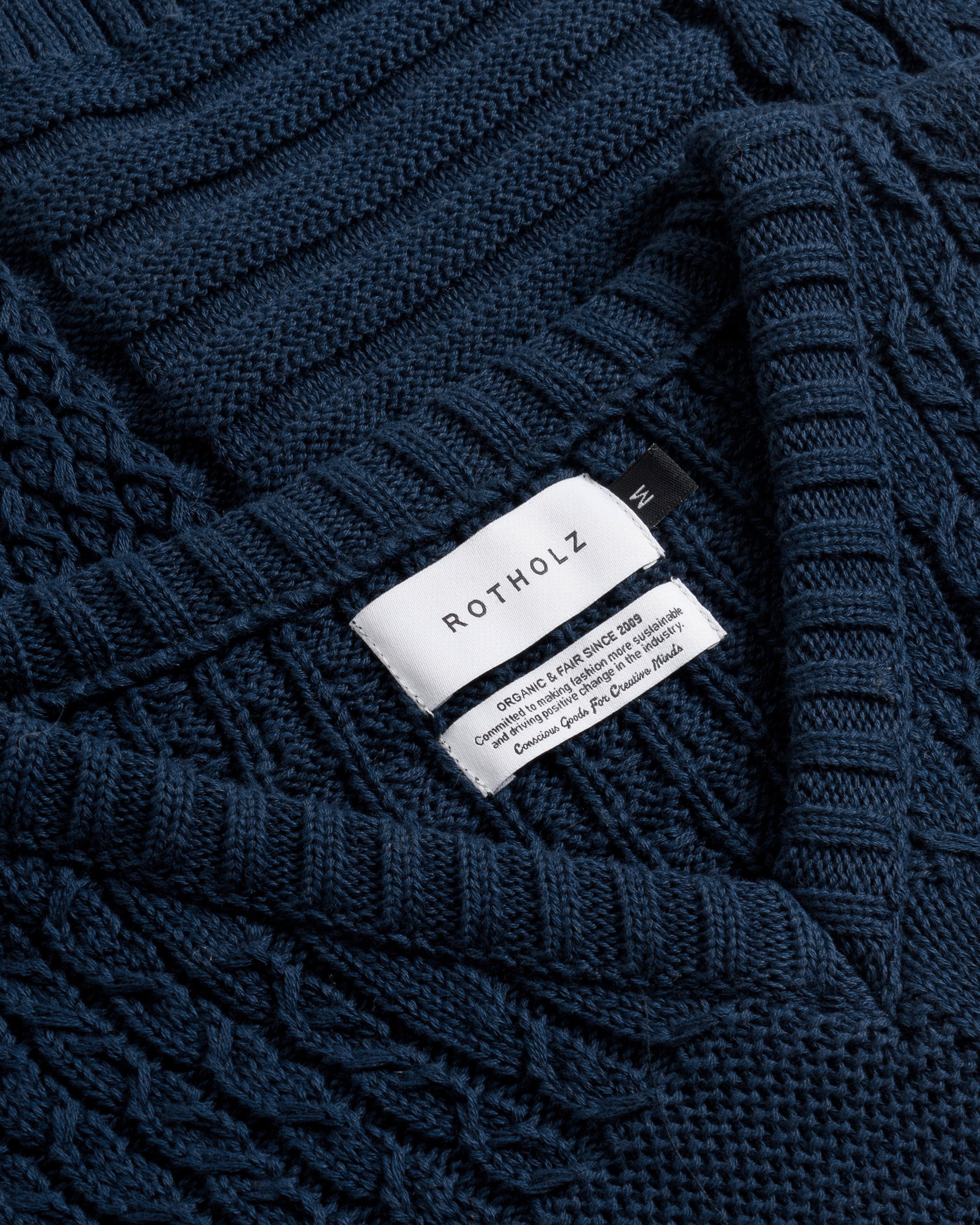 Patchwork Organic Cotton Knit Vest - Dark Blue