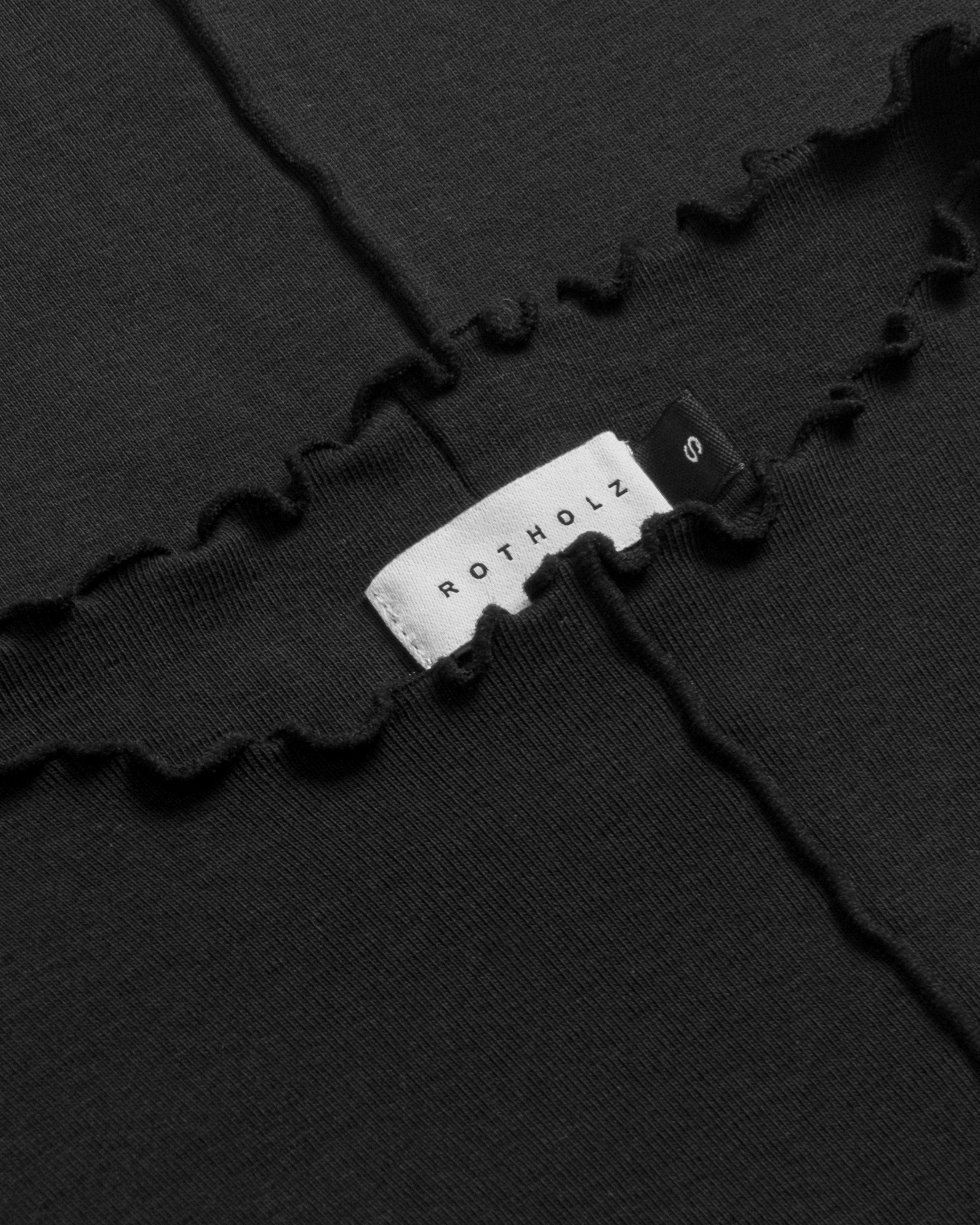 Pin-Tucked Long-Sleeve Organic Cotton - Black