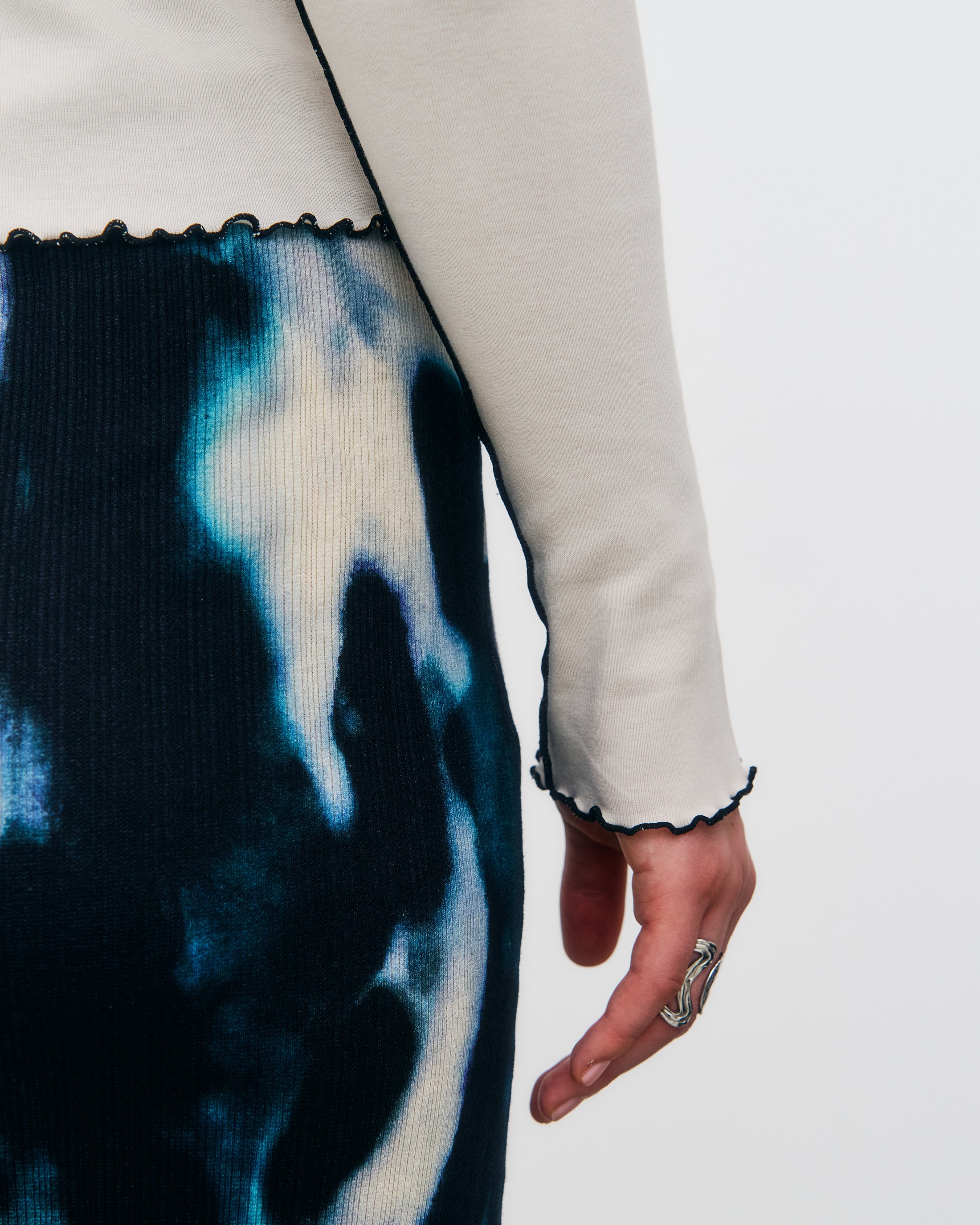 Pin-Tucked Longsleeve Bio Baumwolle - Weiß