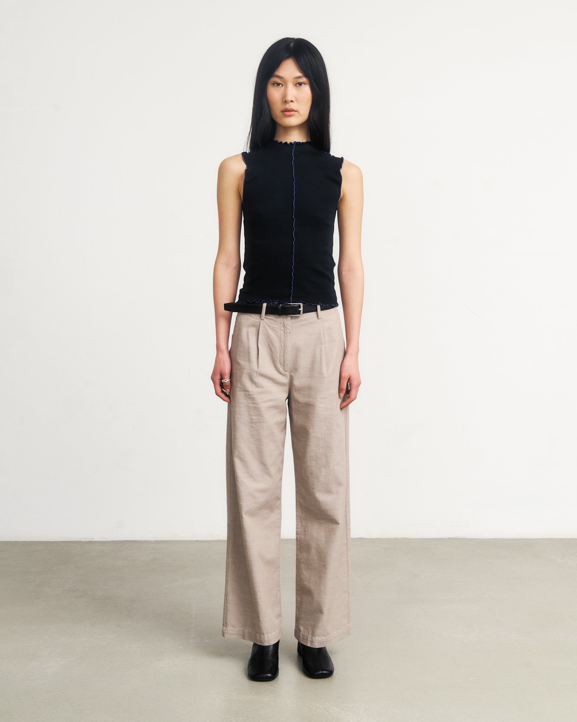 Pin-Tucked Top Organic Cotton - True Black