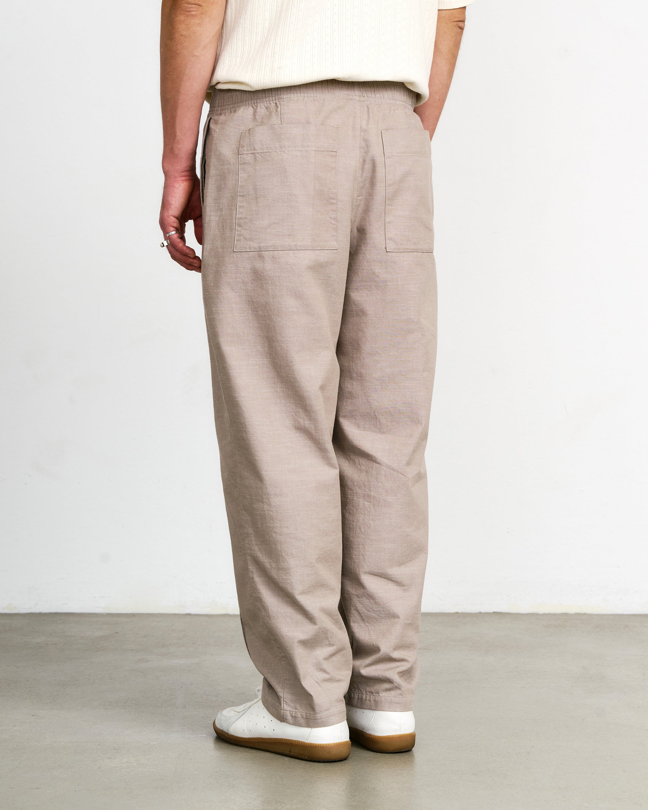 Pleated Wide Pant Organic Cotton - Gray Brown