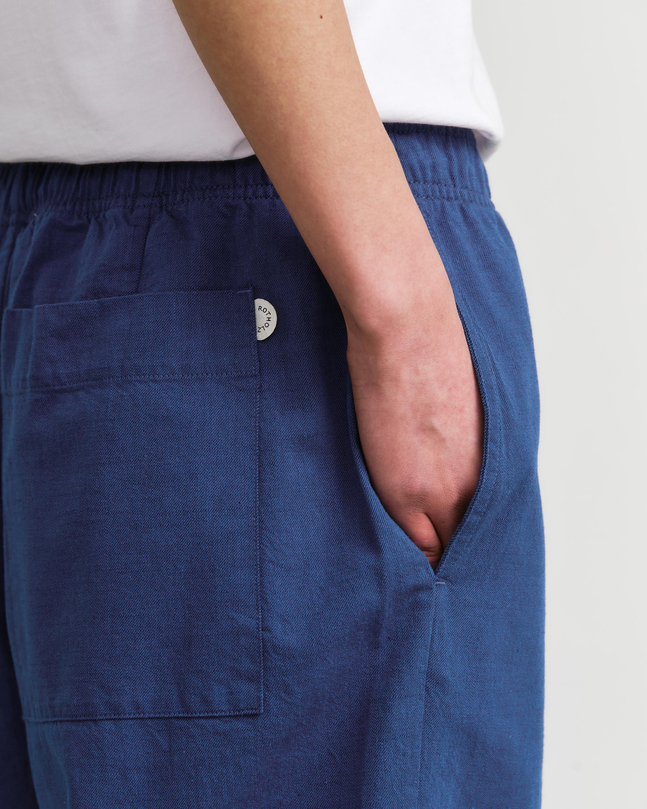 Weite Bundfaltenhose Bio Baumwolle - Blau