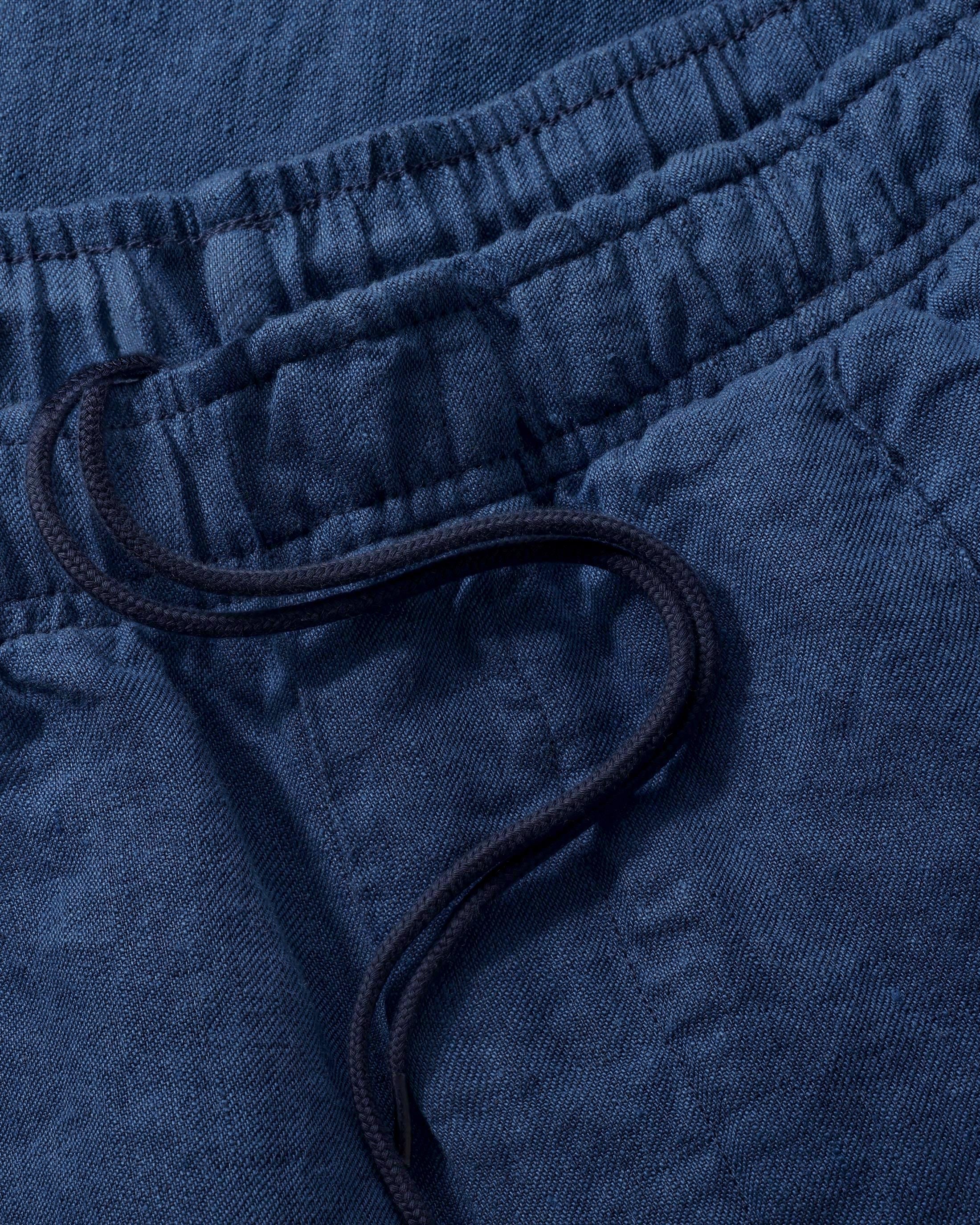 Weite Bundfaltenhose Bio Baumwolle - Blau