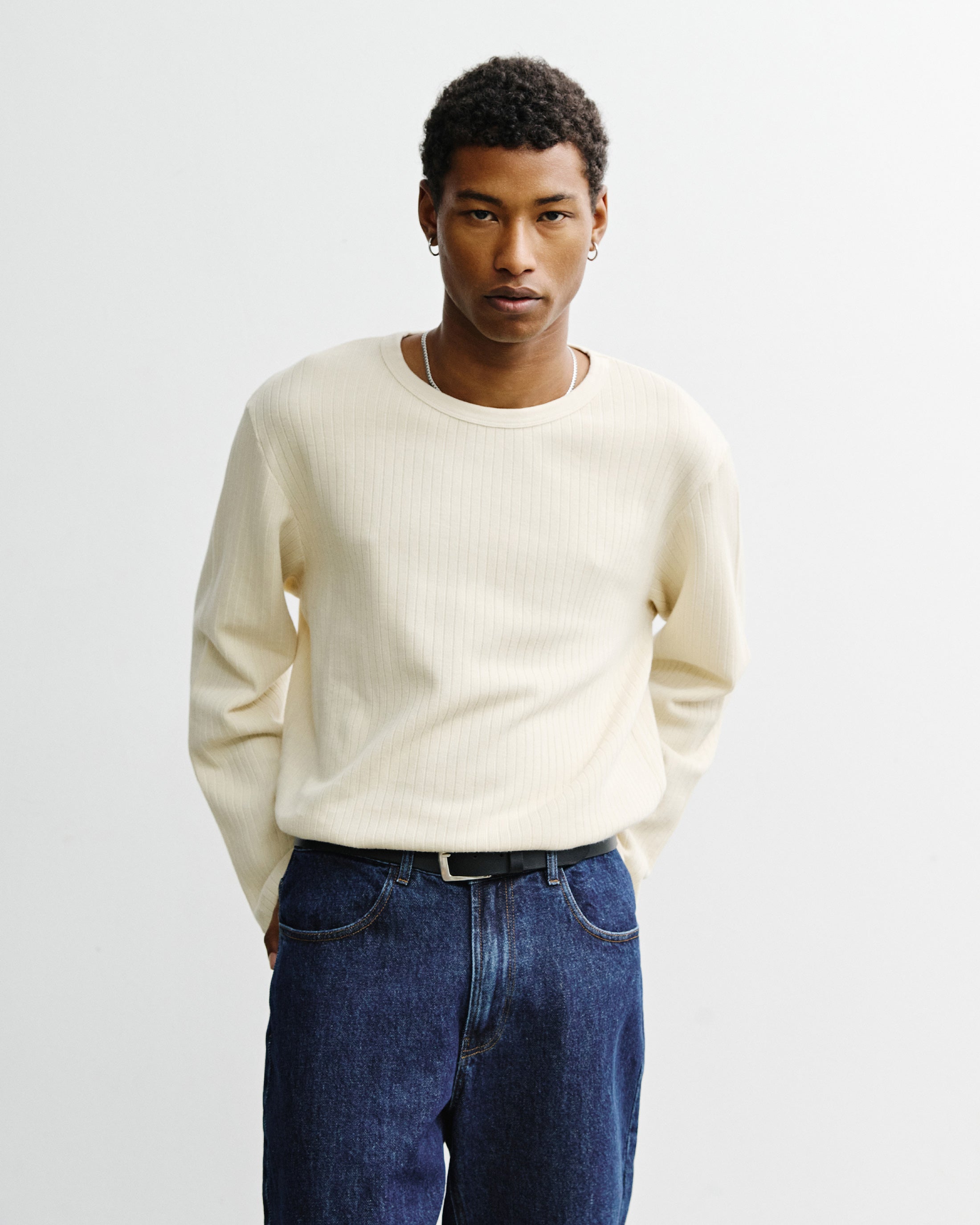 Oversized Organic Cotton Long-Sleeve - Cream