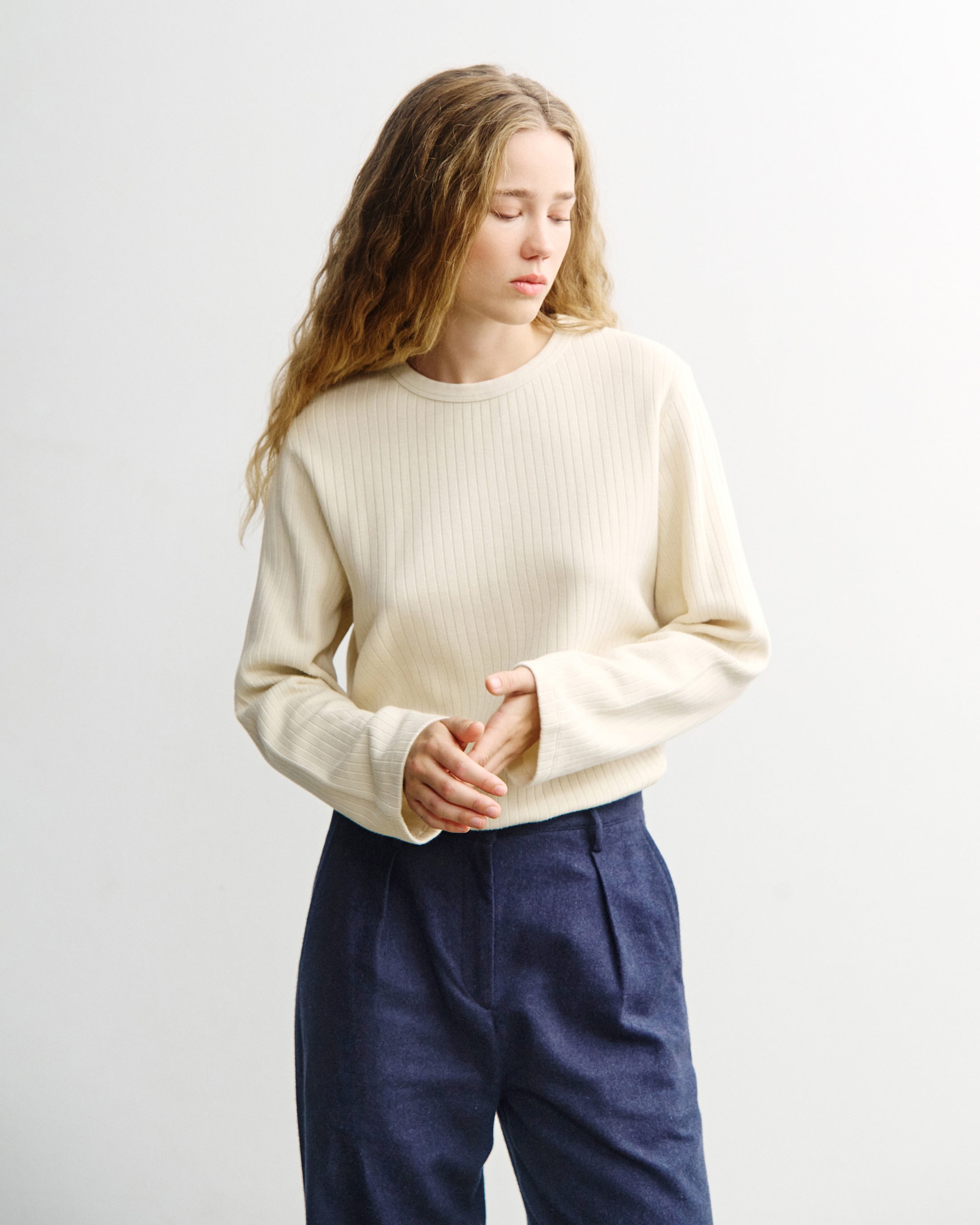 Oversized Organic Cotton Long-Sleeve Shirt - Cream