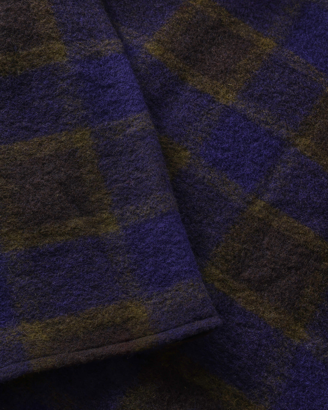 Heavyweight organic wool blend overshirt - Purple checkered