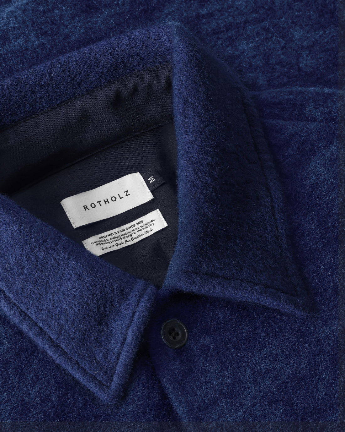 Heavyweight overshirt organic wool blend - Royal Blue