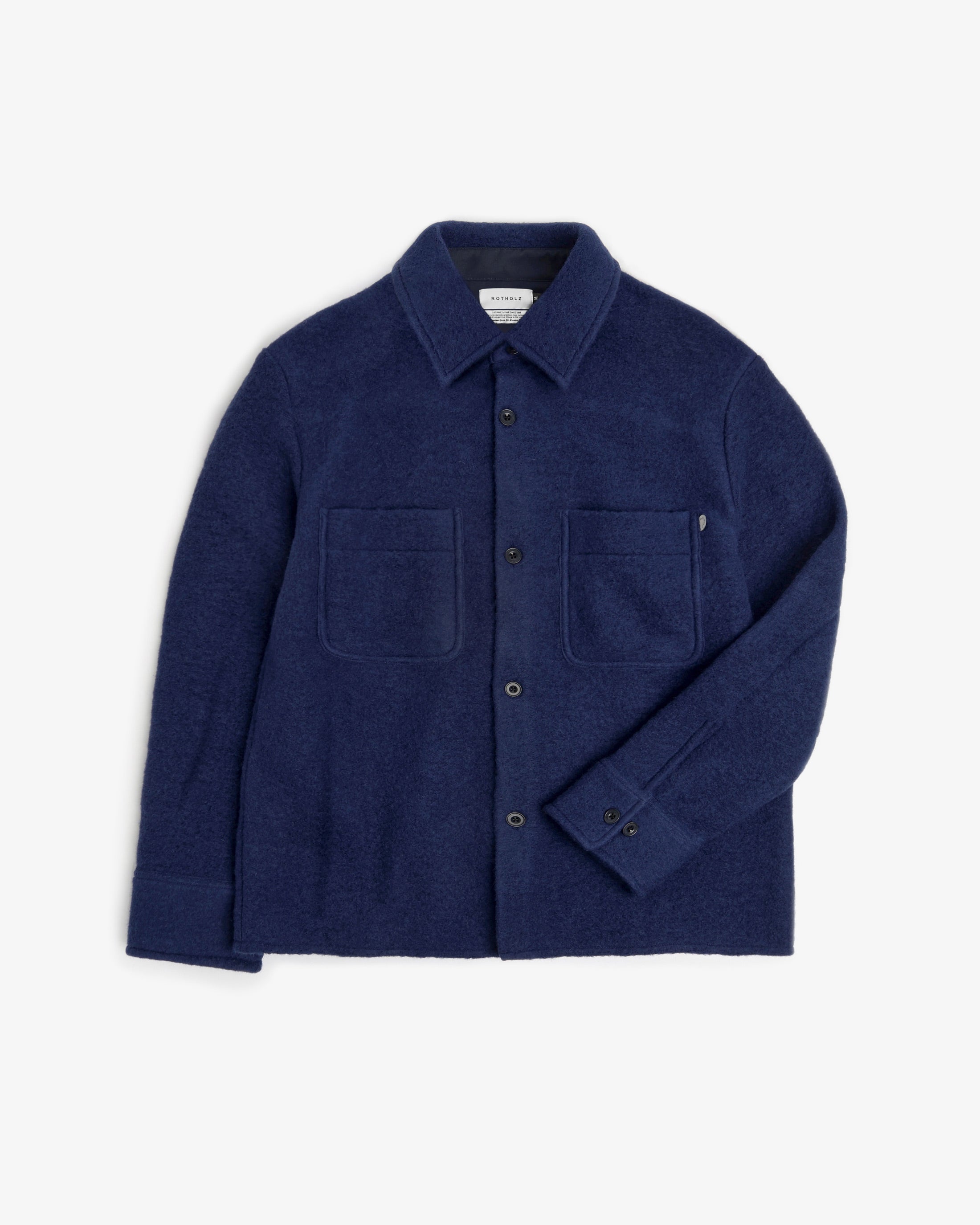 Heavyweight overshirt organic wool blend - Royal Blue