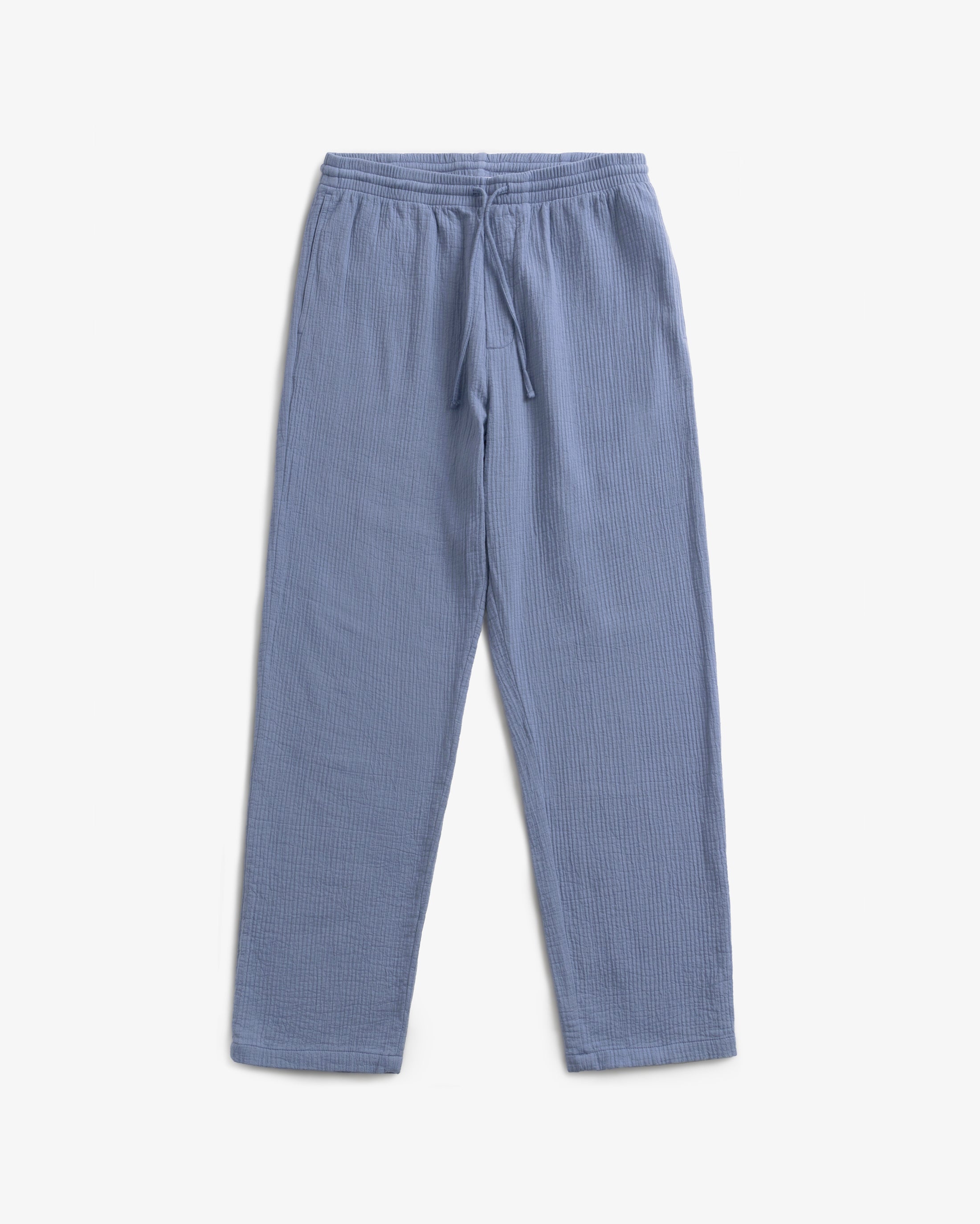 Pinstripe Trousers Organic Cotton - Light Blue