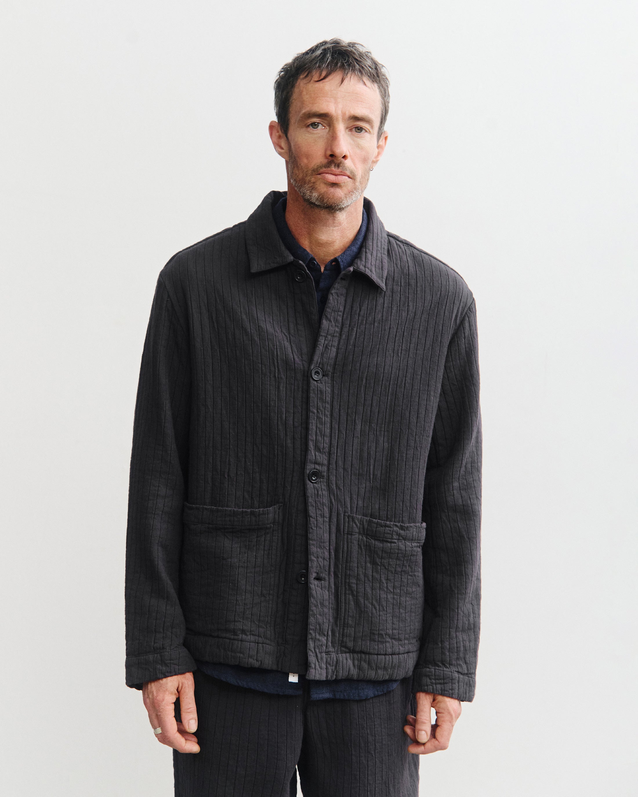 Ribbed Workwear Jacket Organic Cotton - Anthracite