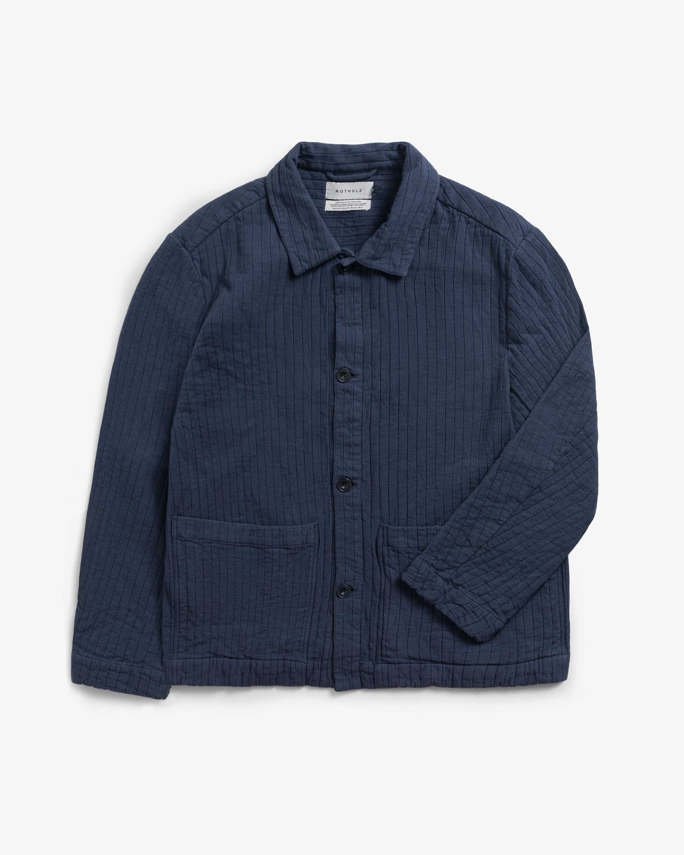 Ribbed Workwear Jacket Organic Cotton - Blue