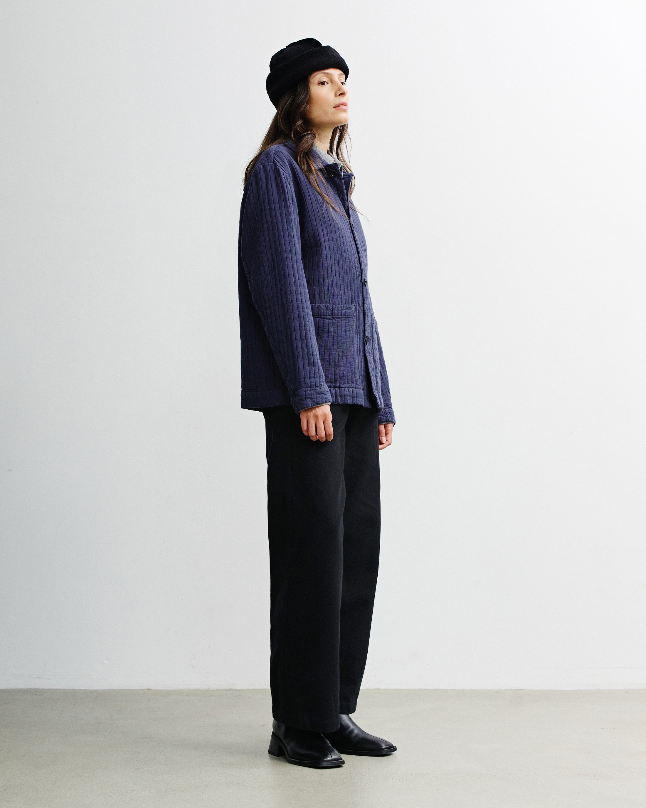 Workwear Jacket Ribb Organic Cotton - Blue