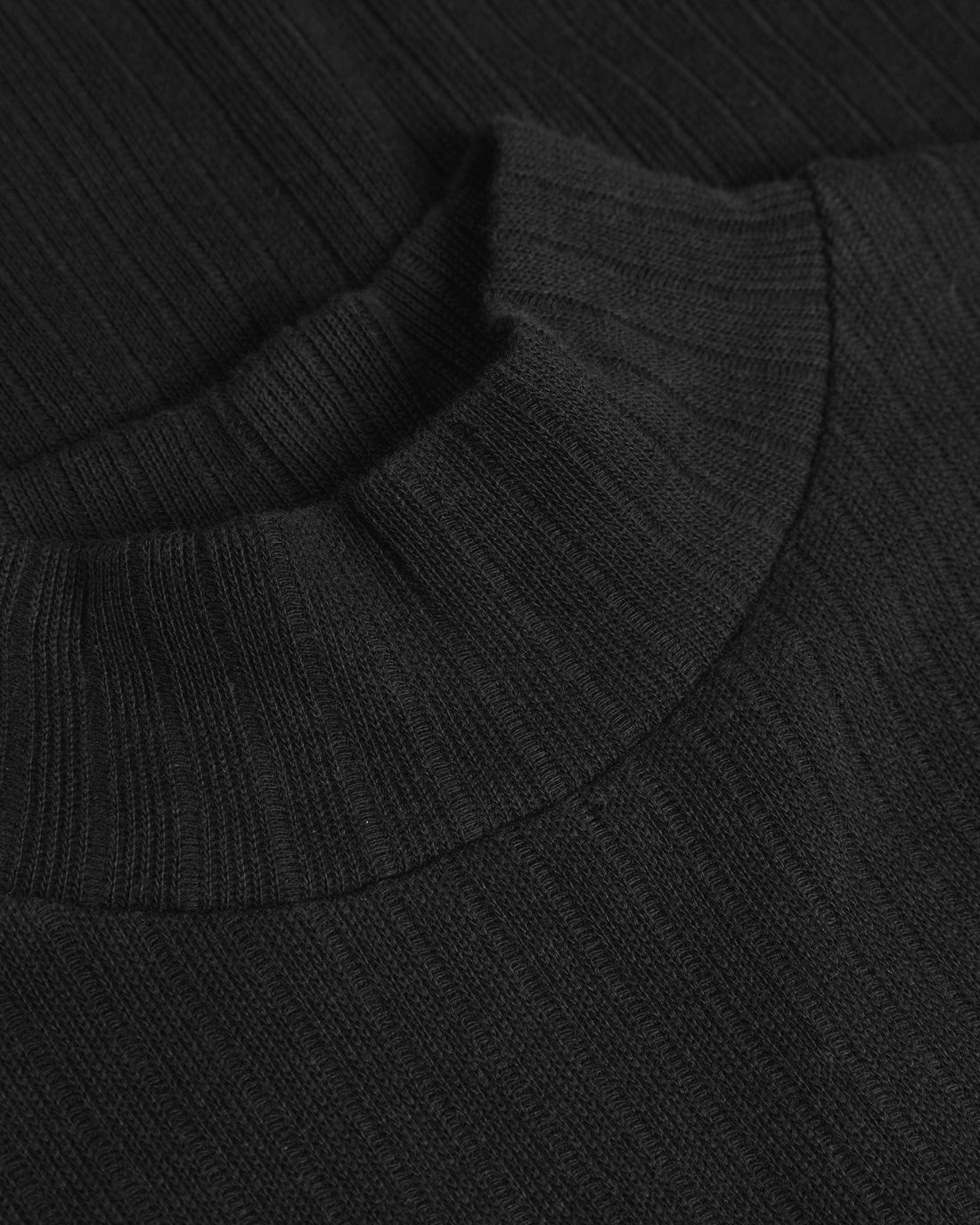 Heavyweight mockneck dress, organic cotton - black