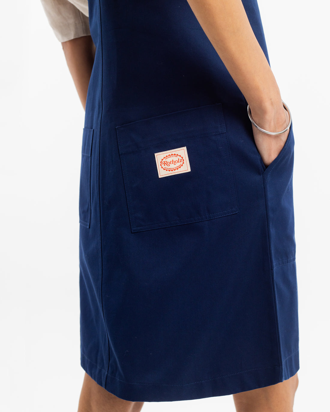 Pinafore dress made of organic canvas - Blue