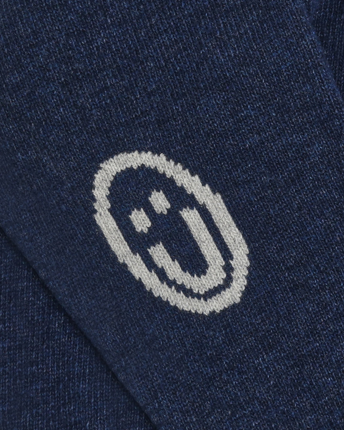 Smiling Knit Sweater Recycled Wool - Dark Blue