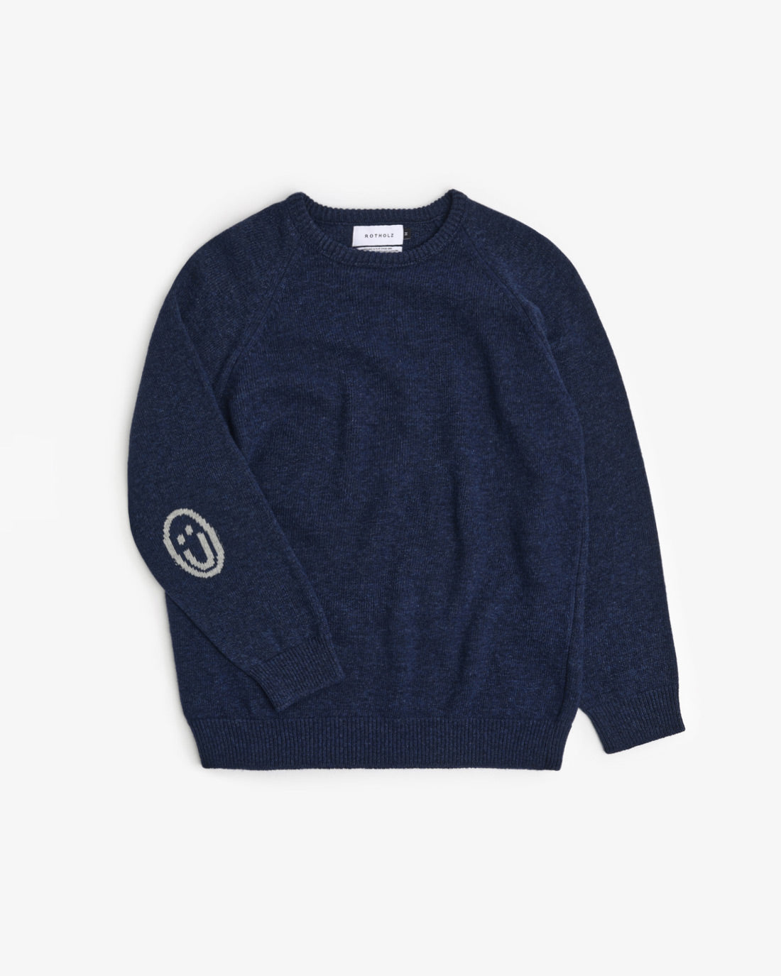 Smiling Knit Sweater Recycled Wool - Dark Blue