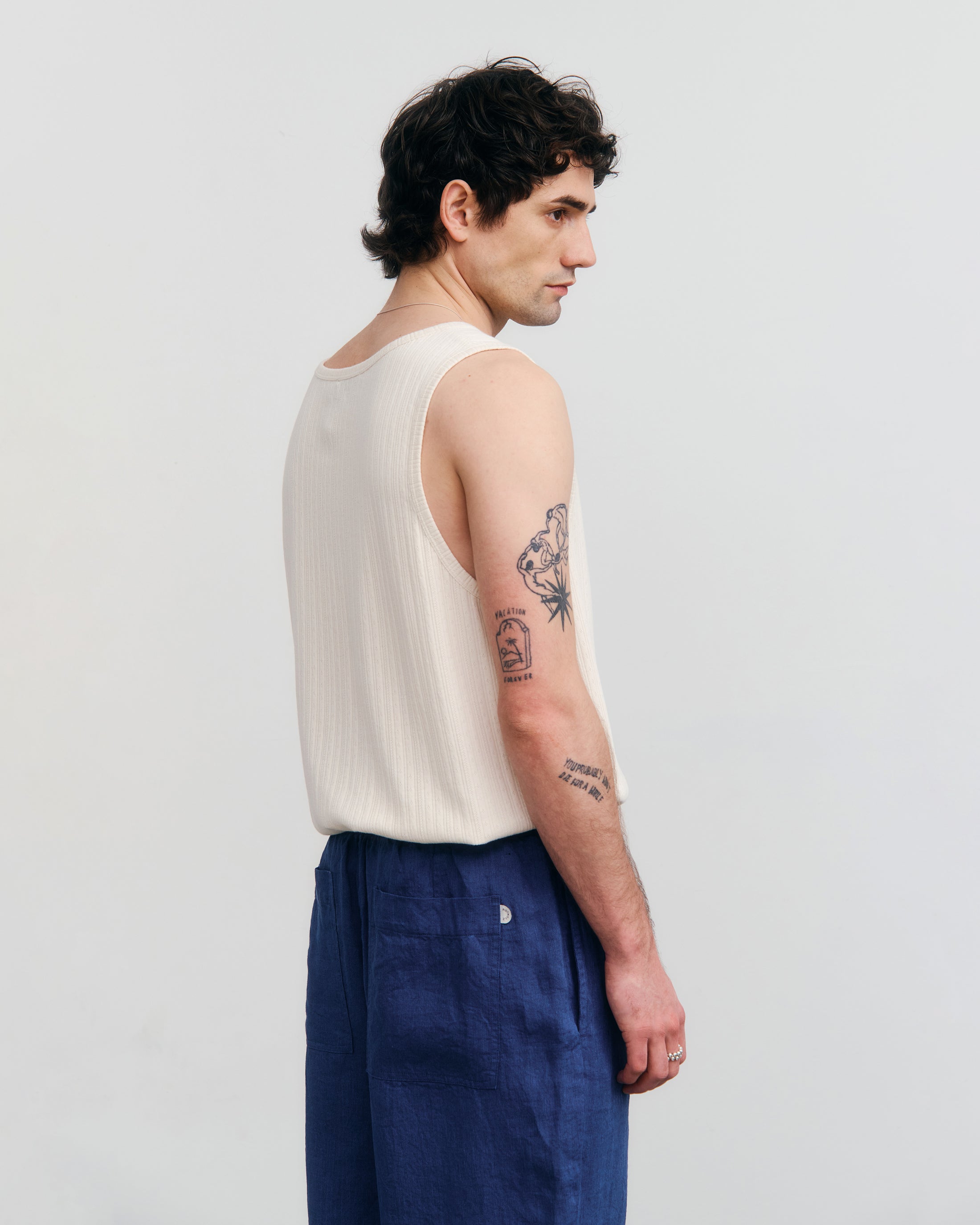 Organic Cotton Ribbed Tank Top - White