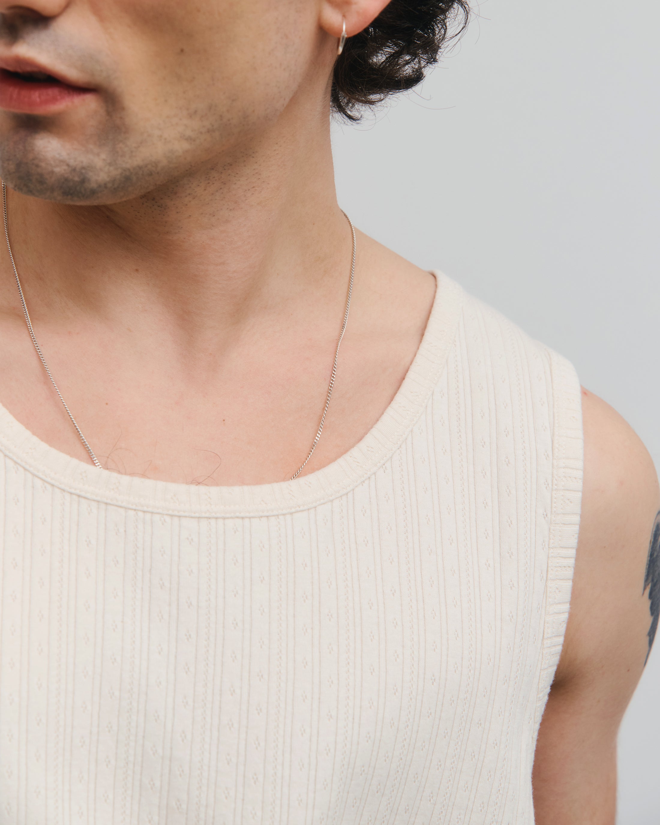 Organic Cotton Ribbed Tank Top - White