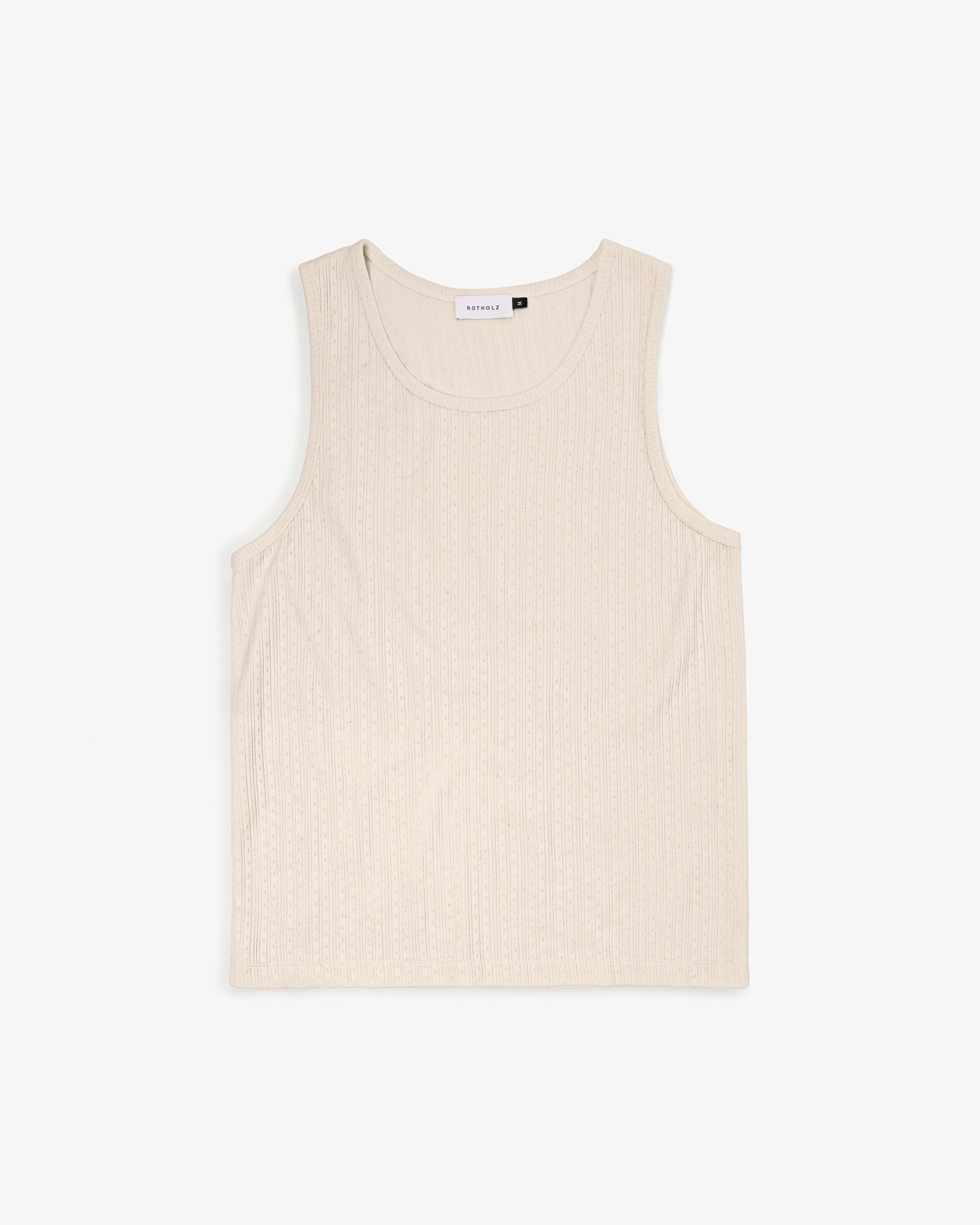 Organic Cotton Ribbed Tank Top - White
