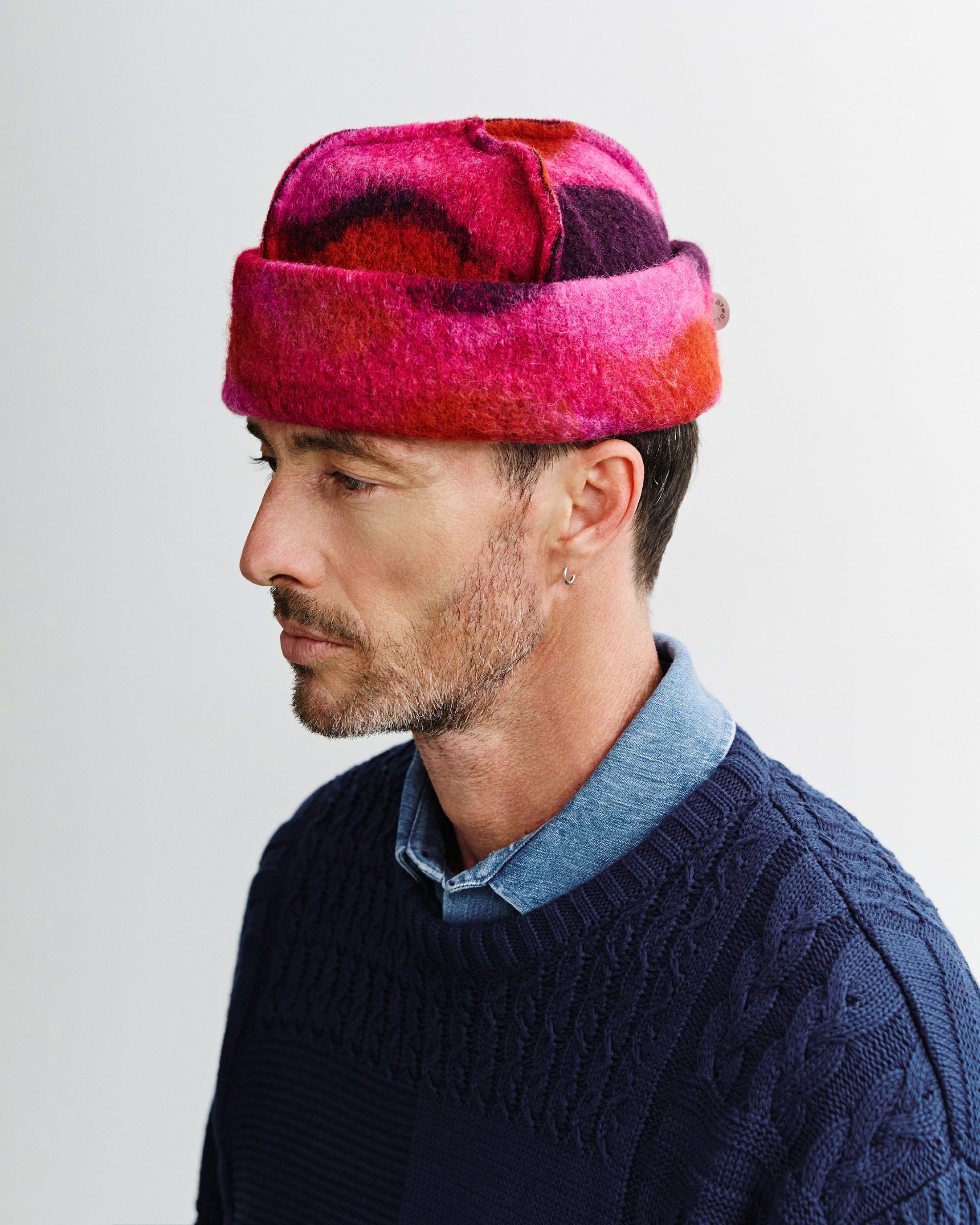 Beanie Bio Wool - Wavy Pink
