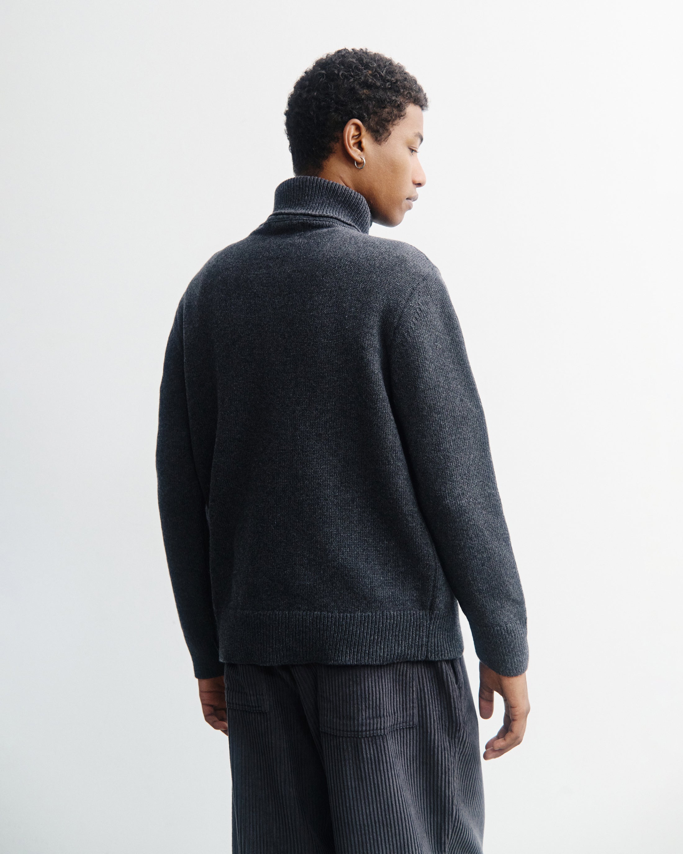 Turtleneck Knit Sweatshirt - Warm Anthracite FW26