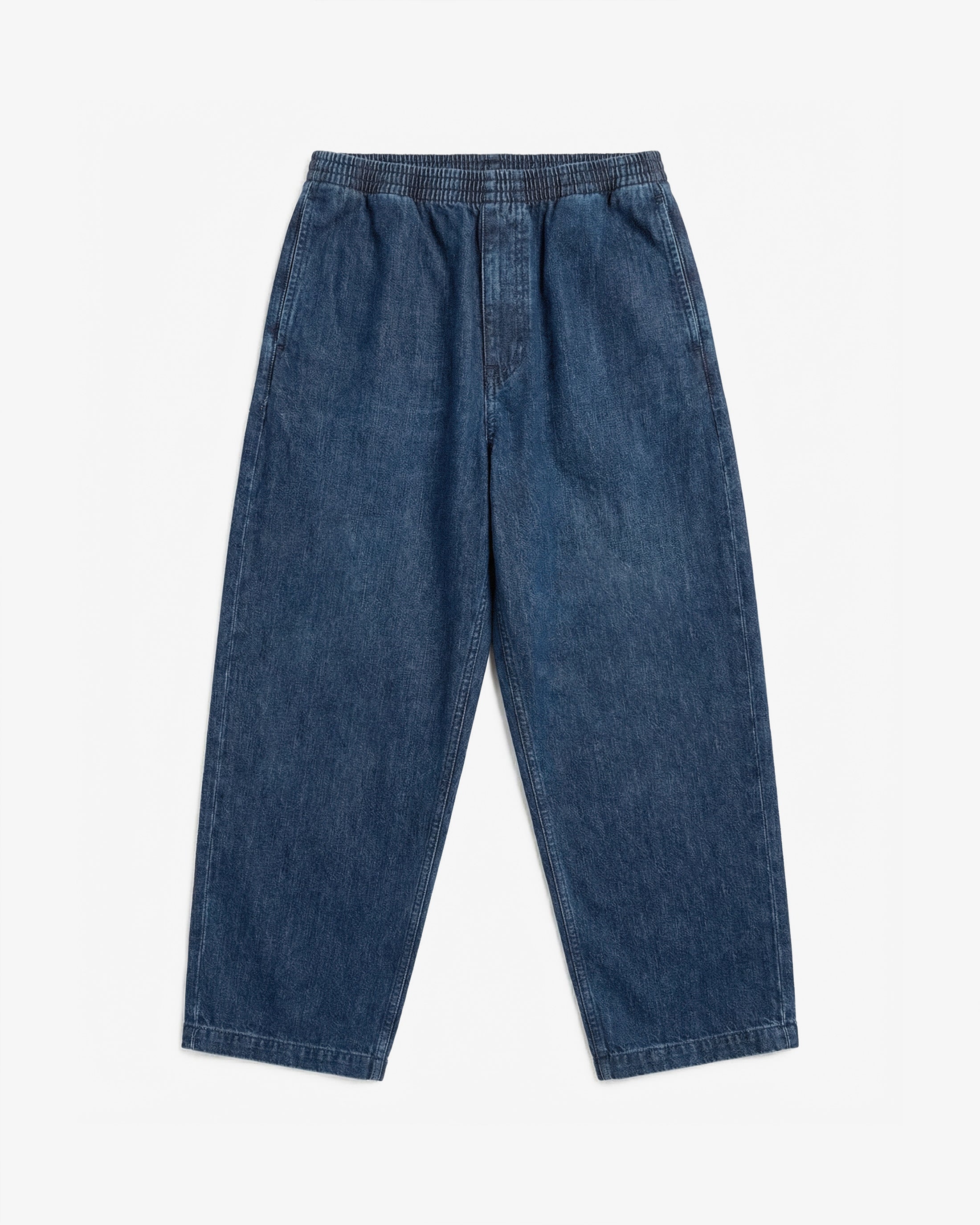 Wide Recycled Denim Trousers – Blue