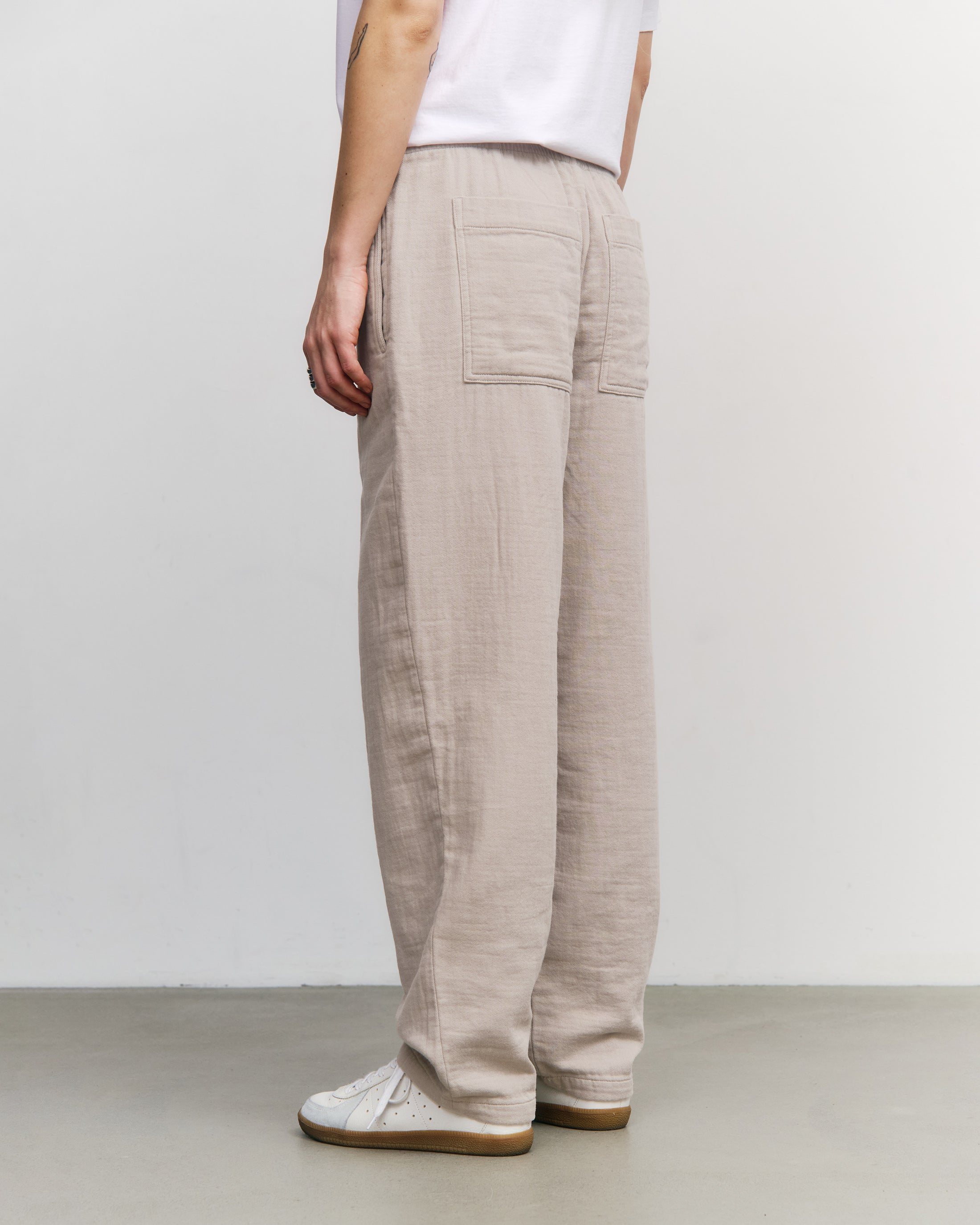 Wide Pant Organic Cotton - Washed Sand