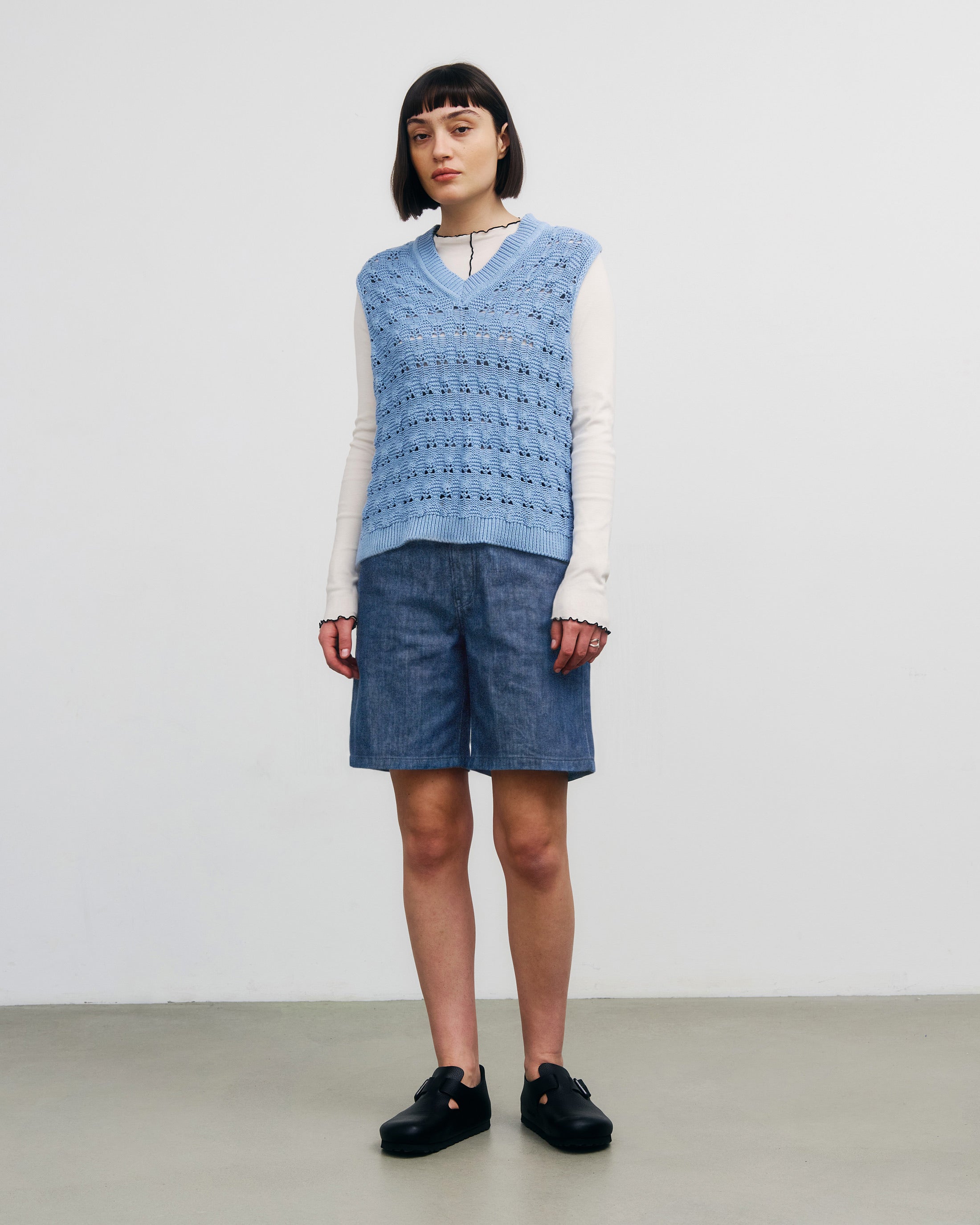 Wide Denim Shorts Recycled Cotton – Blue