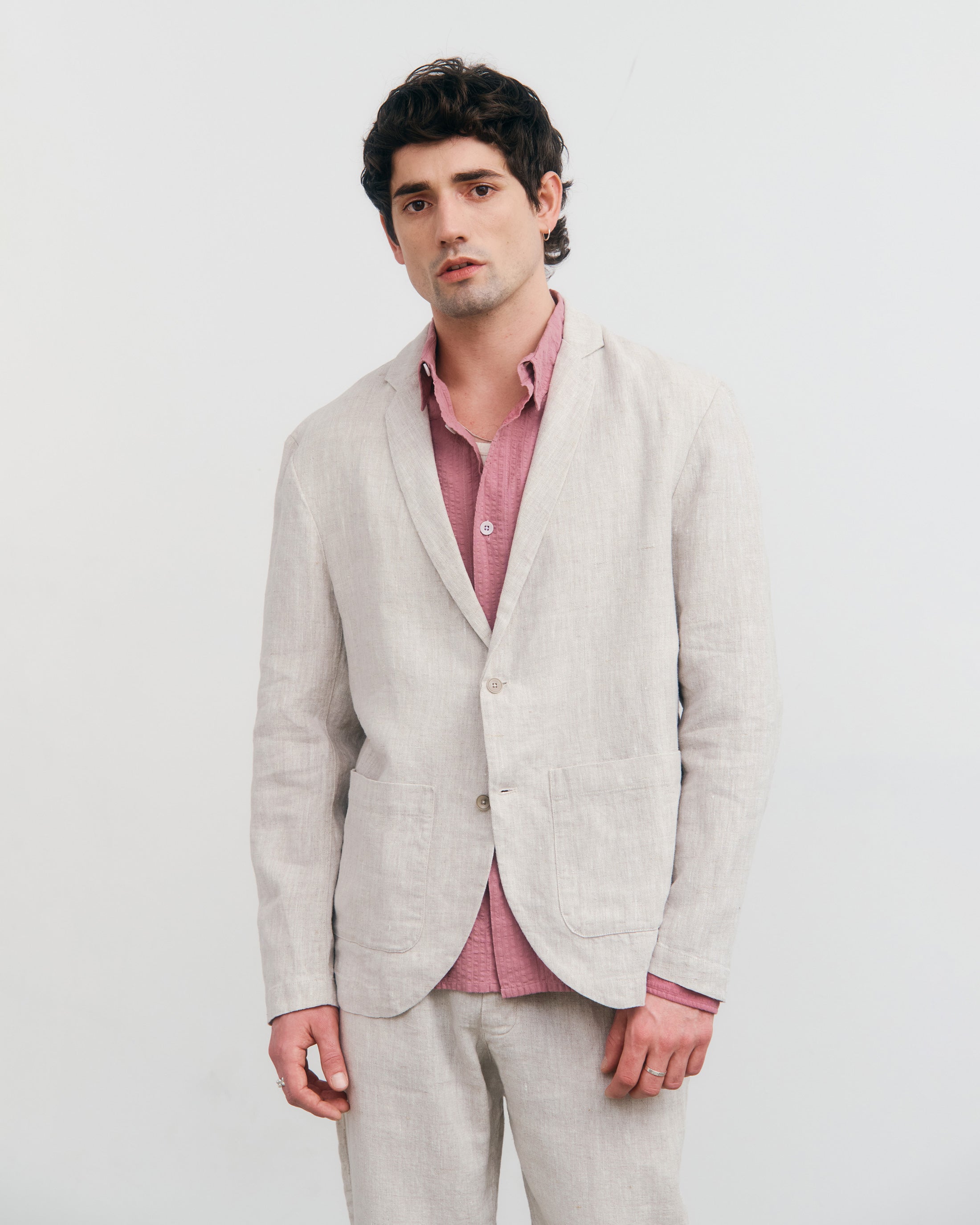 Leinen Blazer Bio Baumwolle - Natur