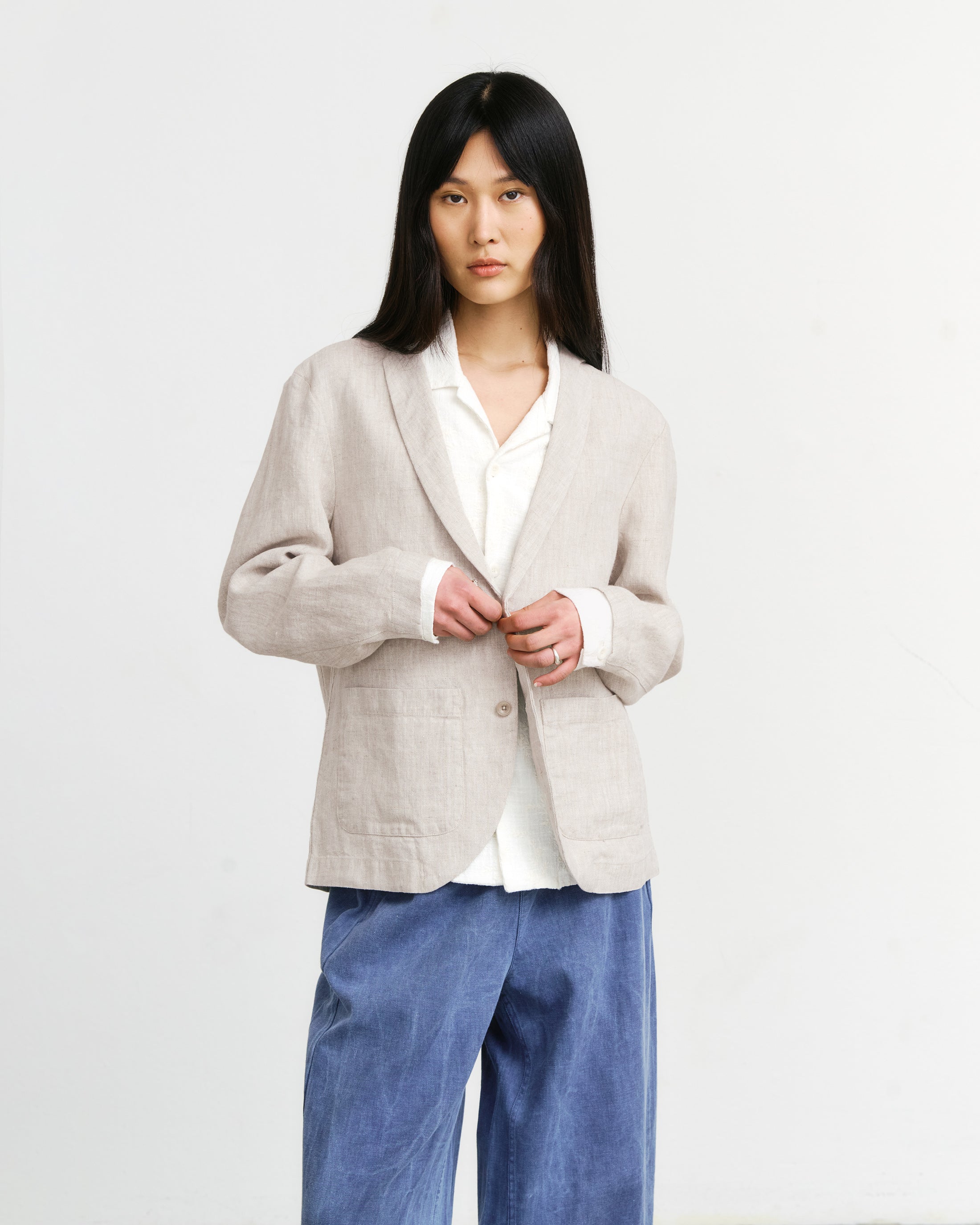 Leinen Blazer Bio Baumwolle - Natur