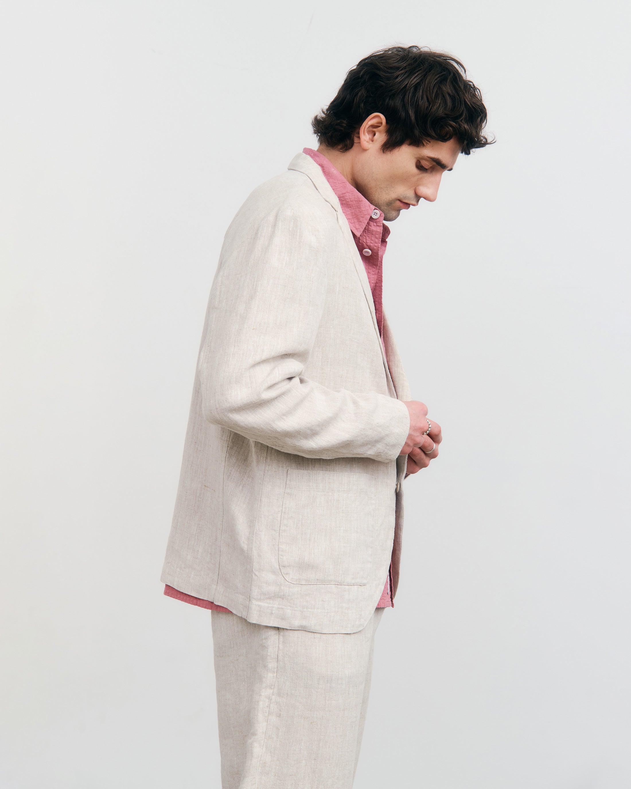 Leinen Blazer Bio Baumwolle - Natur