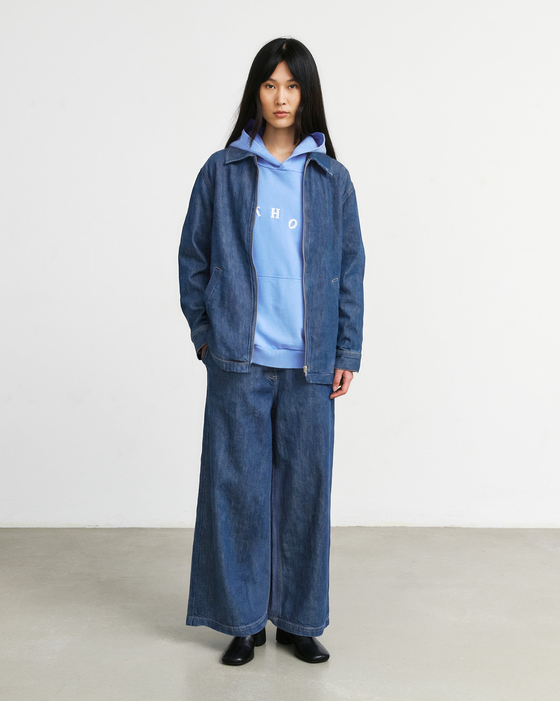 Workwear Zip Jacket Recycled Cotton - Washed Denim