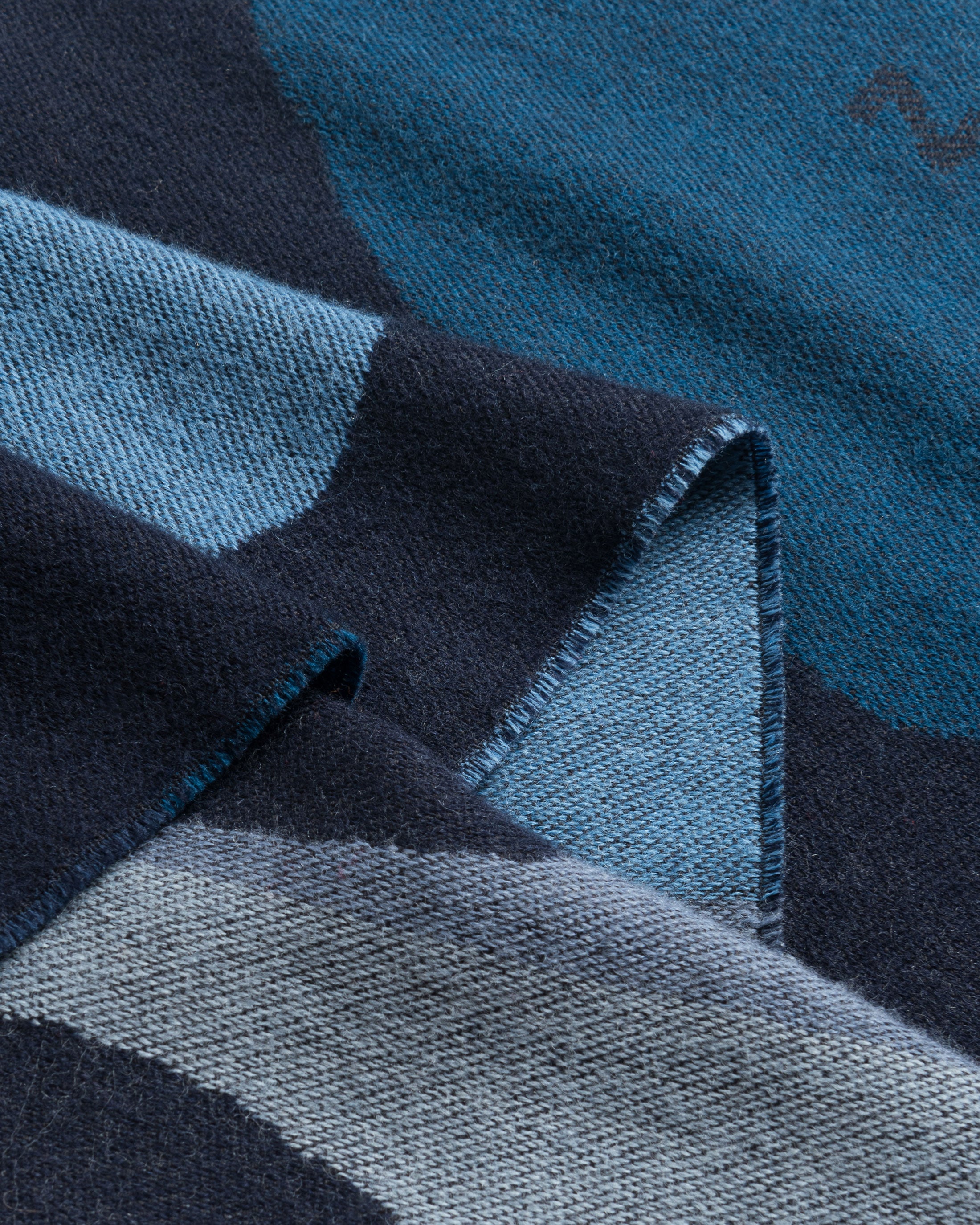 Woven Scarf Merino Wool - Blue Bubbles
