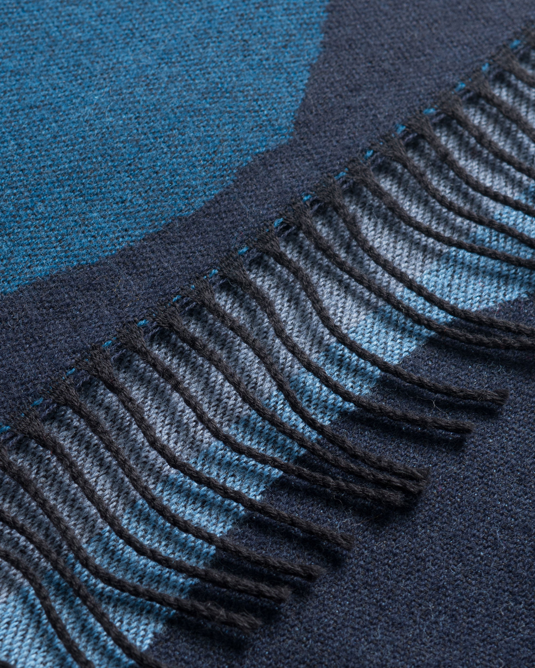 Woven Scarf Merino Wool - Blue Bubbles