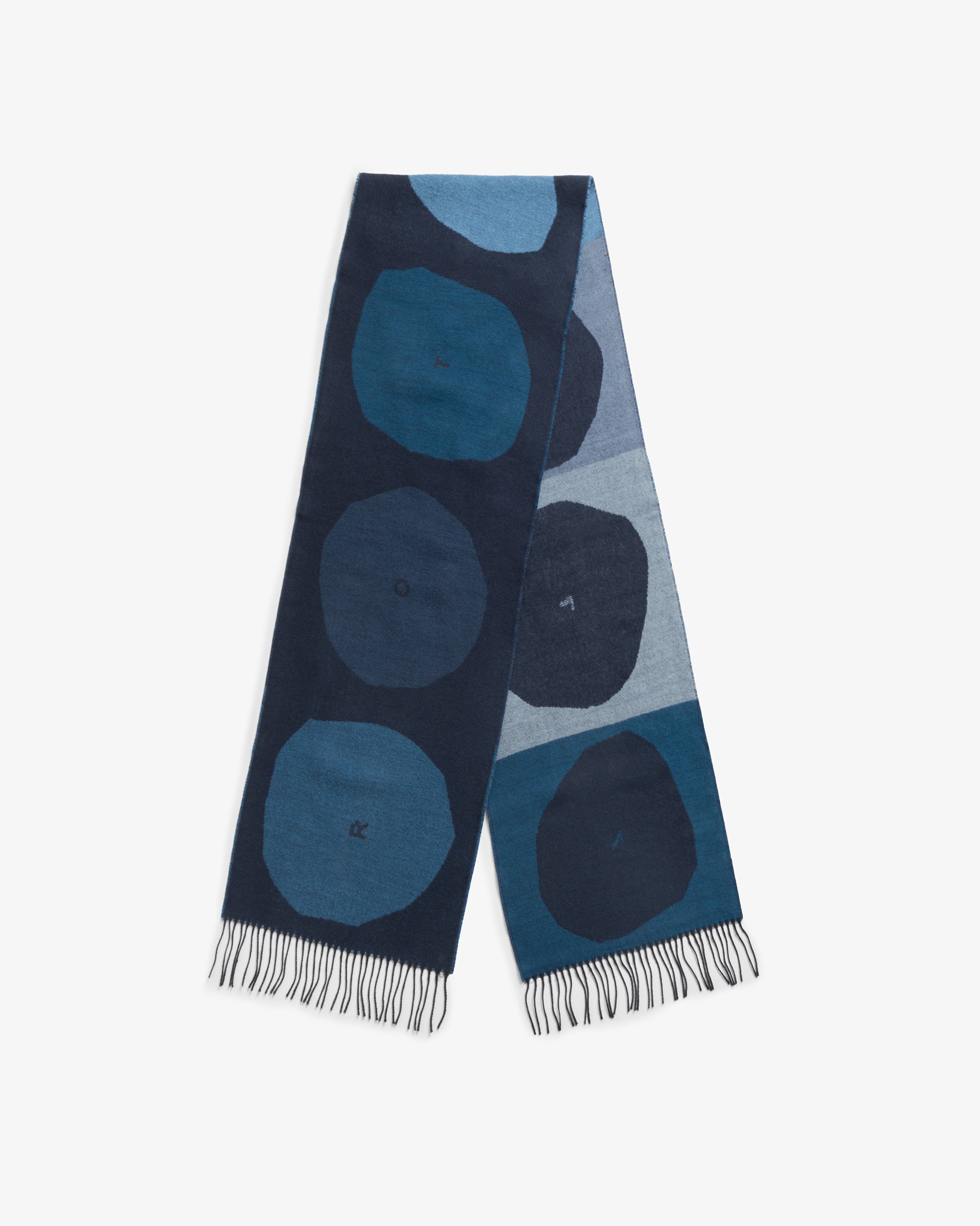 Woven Scarf Merino Wool - Blue Bubbles