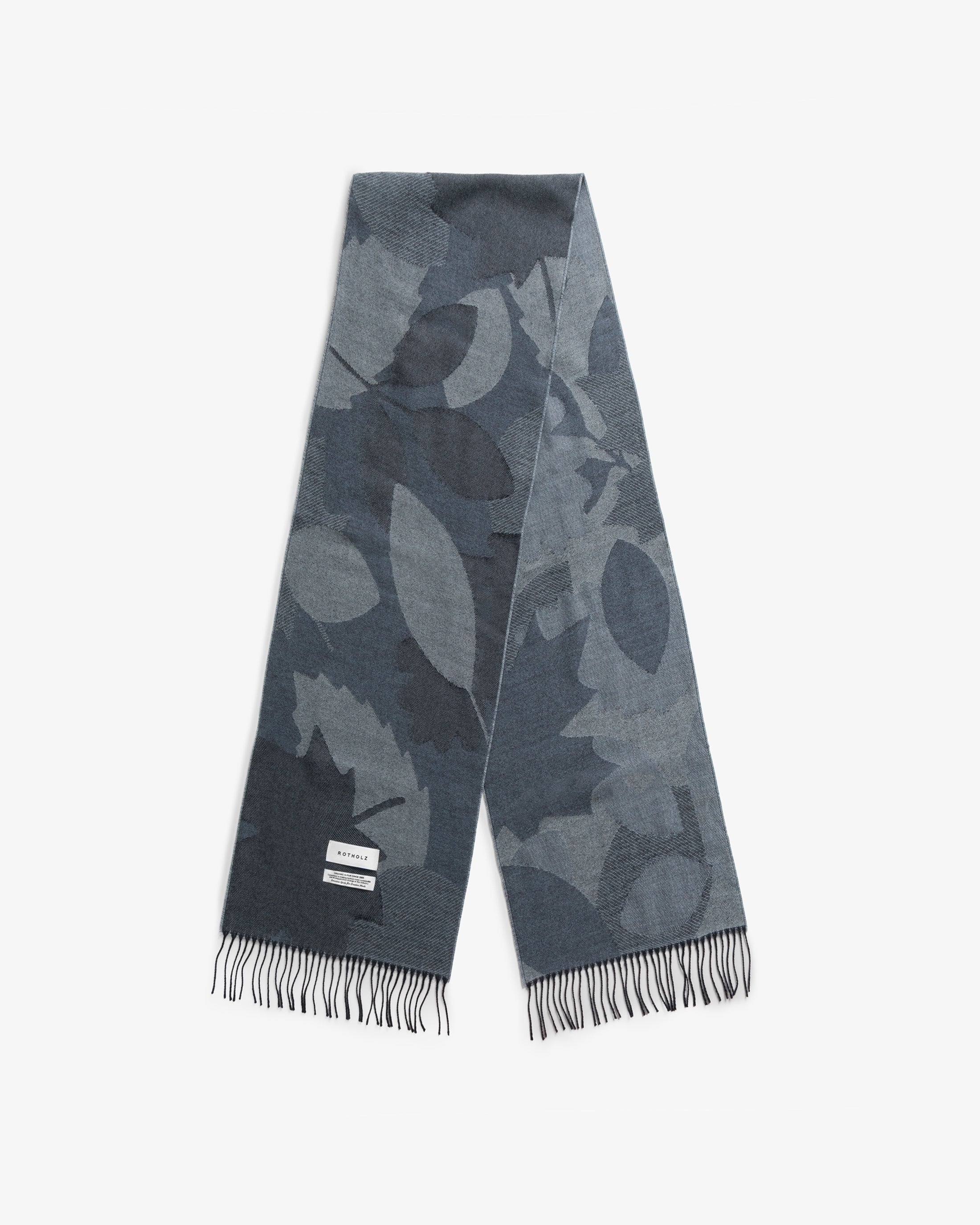Woven Scarf - Gray Leaves FW26