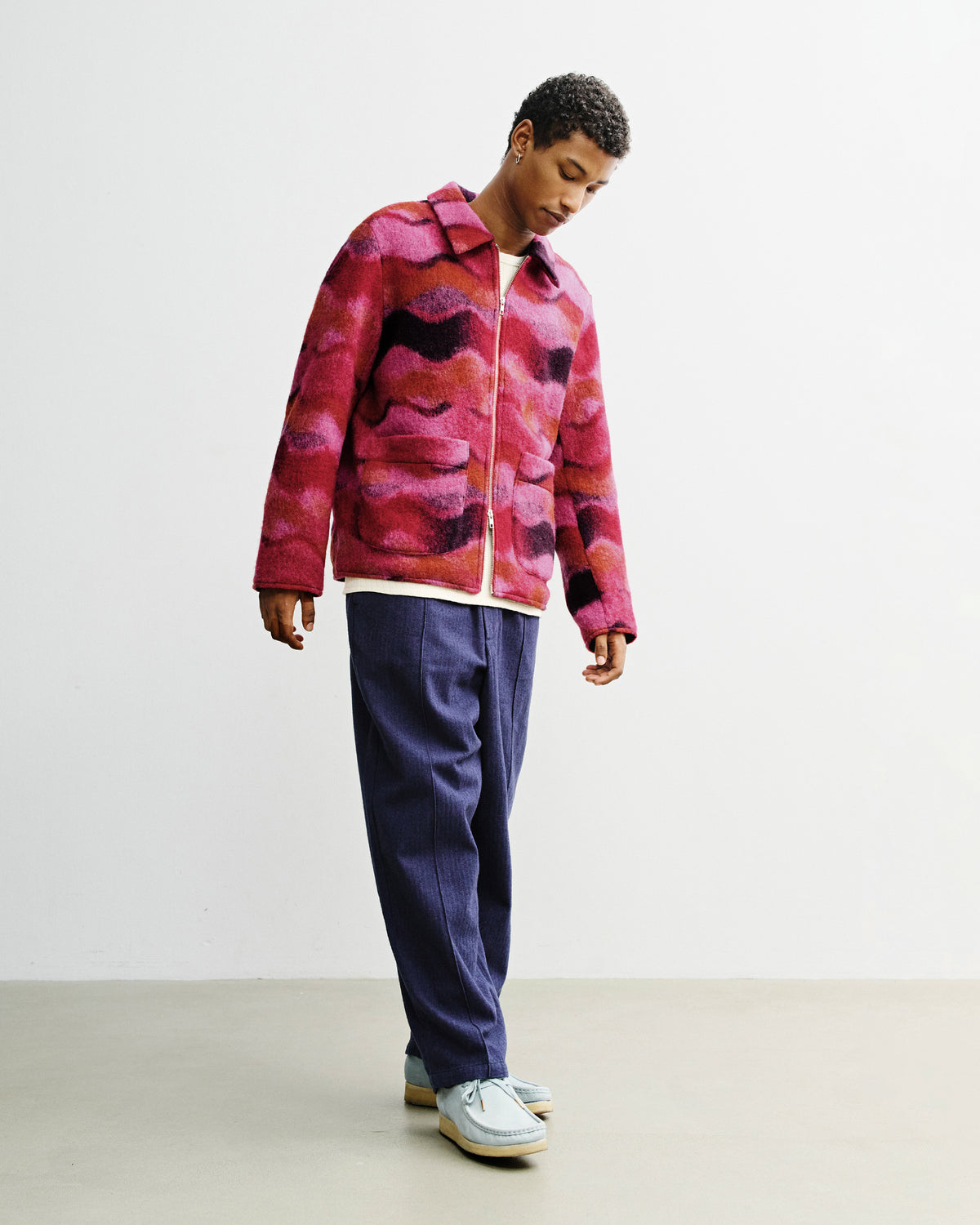 Zip Jacket - Wavy Pink