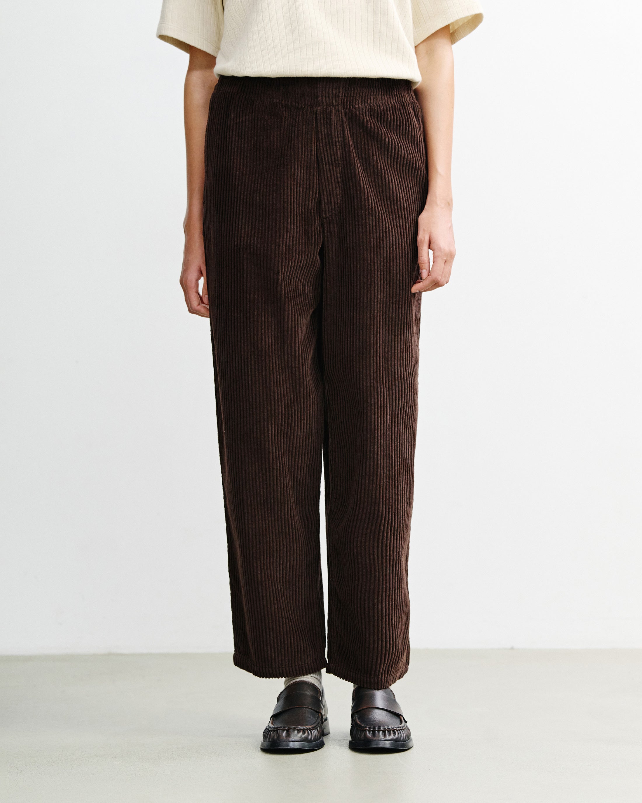 Wide Corduroy Trousers Organic Cotton - Brown