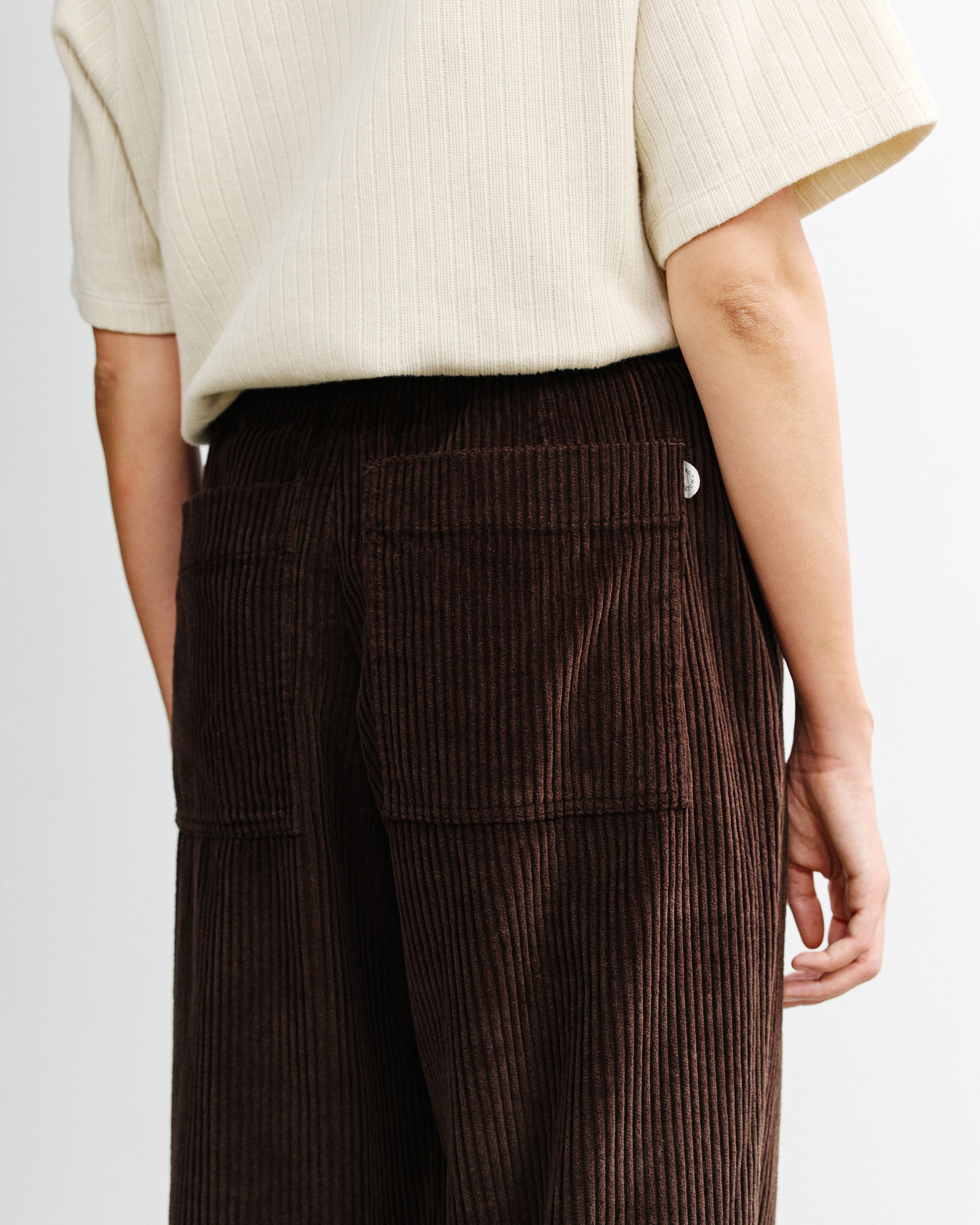Wide Corduroy Trousers Organic Cotton - Brown