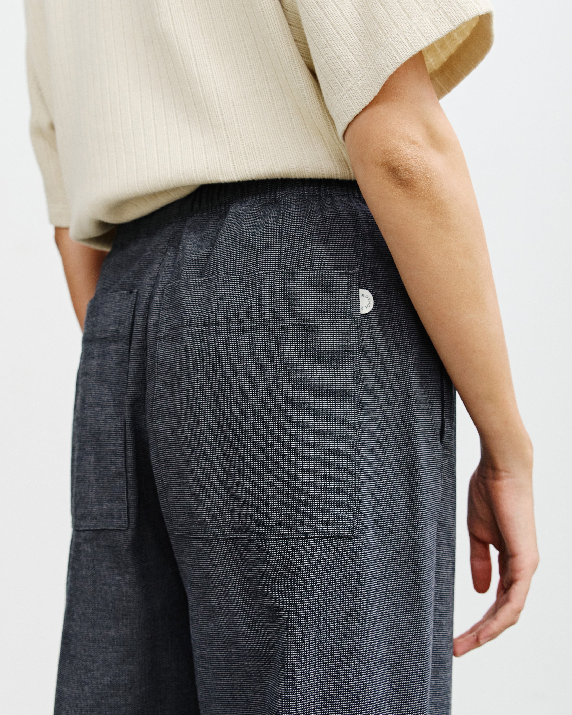 Wide Pleated Trousers Organic Cotton - Grey Marl