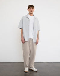 Gestricktes Bowling Shirt Bio Baumwolle - Grau