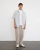 Gestricktes Bowling Shirt Bio Baumwolle - Grau
