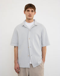 Gestricktes Bowling Shirt Bio Baumwolle - Grau