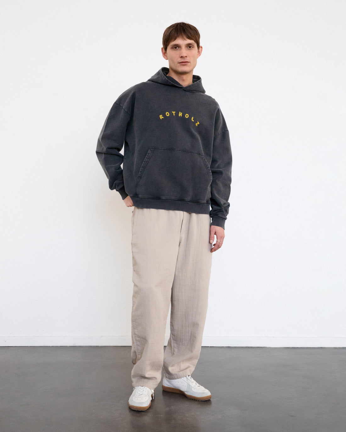 Logo Hoodie Organic Cotton - Washed Black