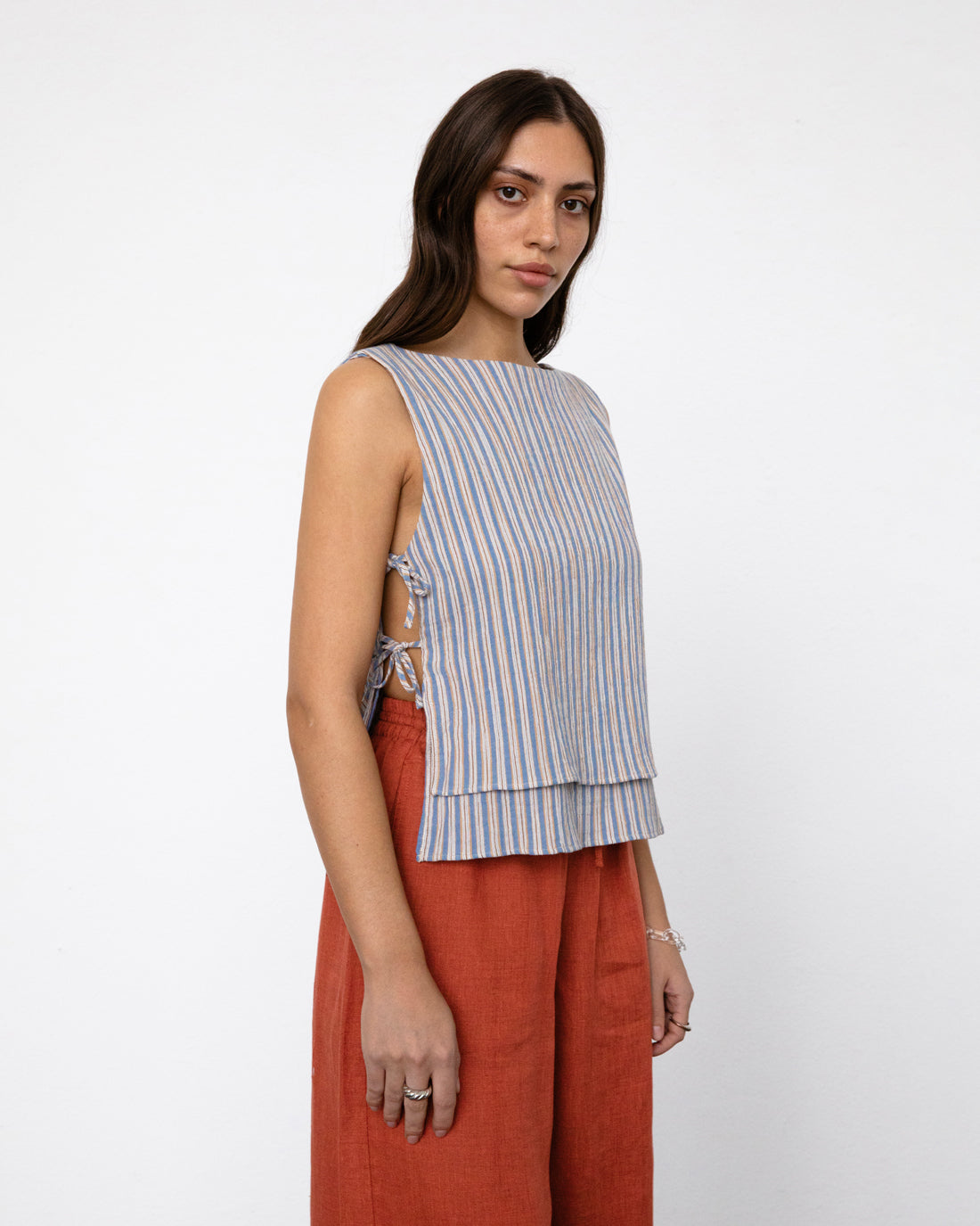 Striped wrap top organic cotton - Multi