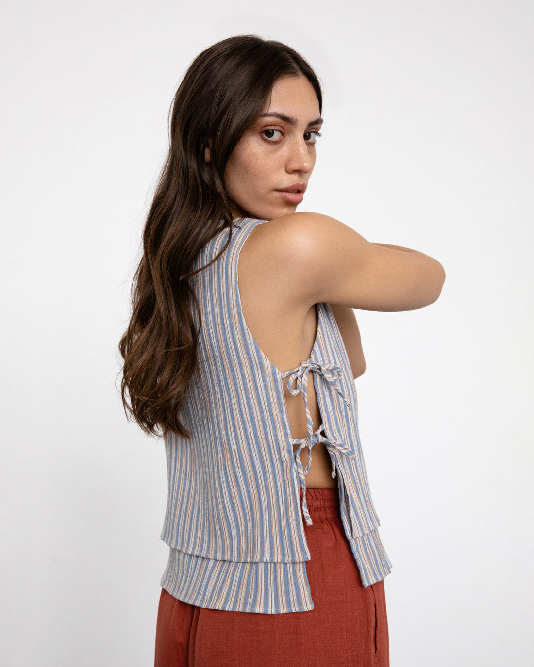 Striped wrap top organic cotton - Multi