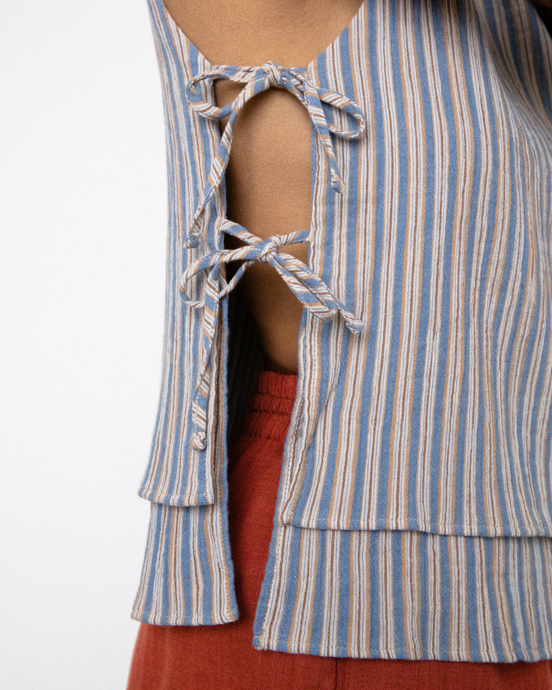 Striped wrap top organic cotton - Multi