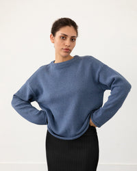 Oversize Strickpullover Bio Baumwolle - Blau