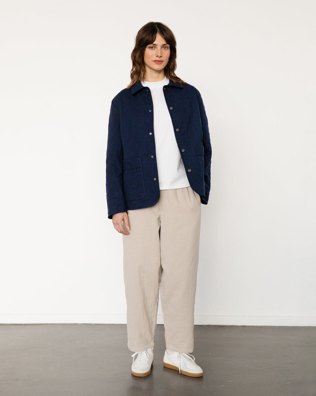 Lightweight quilted jacket made from organic cotton - Dark blue