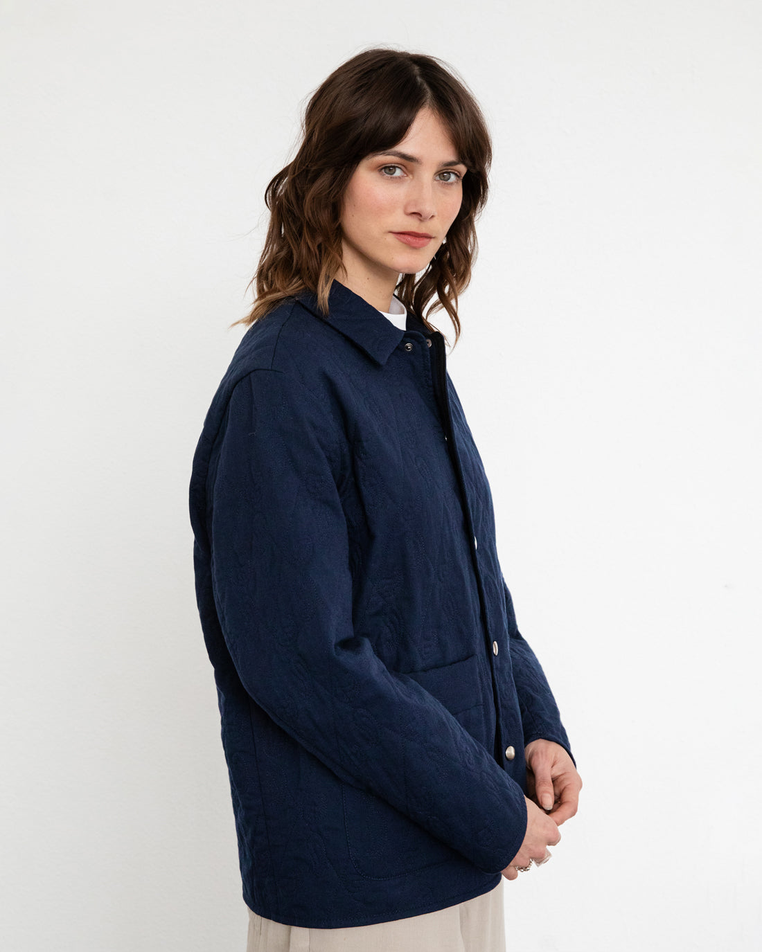 Lightweight quilted jacket made from organic cotton - Dark blue